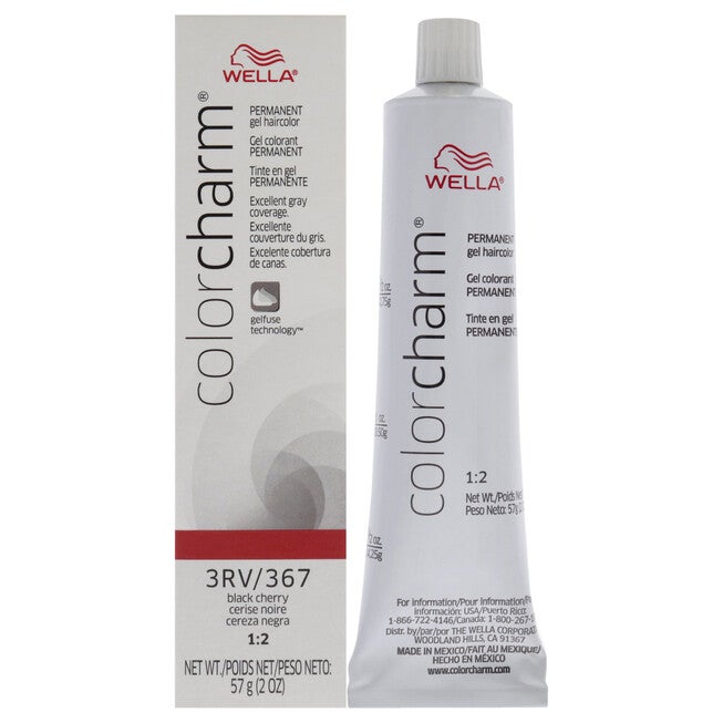 Color Charm Permanent Hair Color Gel - 3RV 367 Black Cherry by Wella for Unisex - 2 oz Hair Color, NA, hi-res image number null