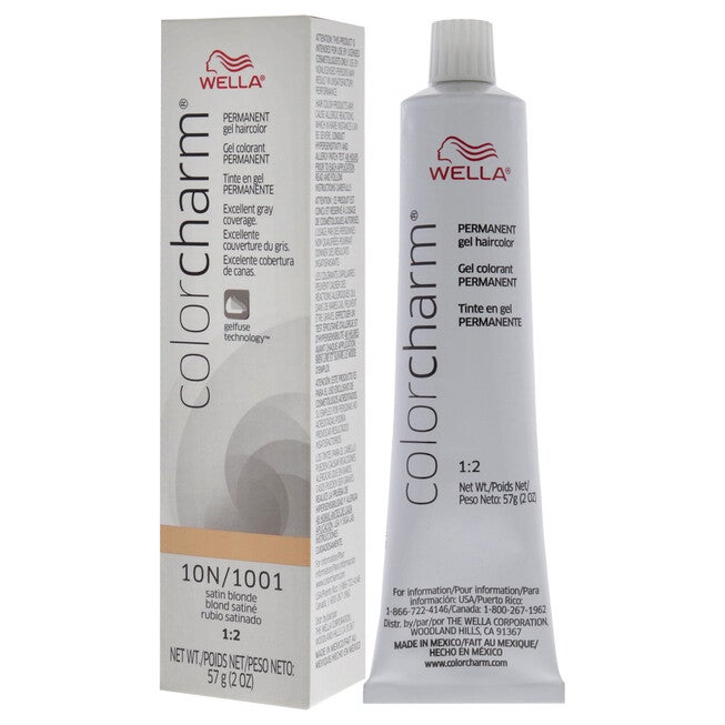 Color Charm Permanent Hair Color Gel - 10N 1001 Satin Blonde by Wella for Unisex - 2 oz Hair Color, NA, alternate image number null