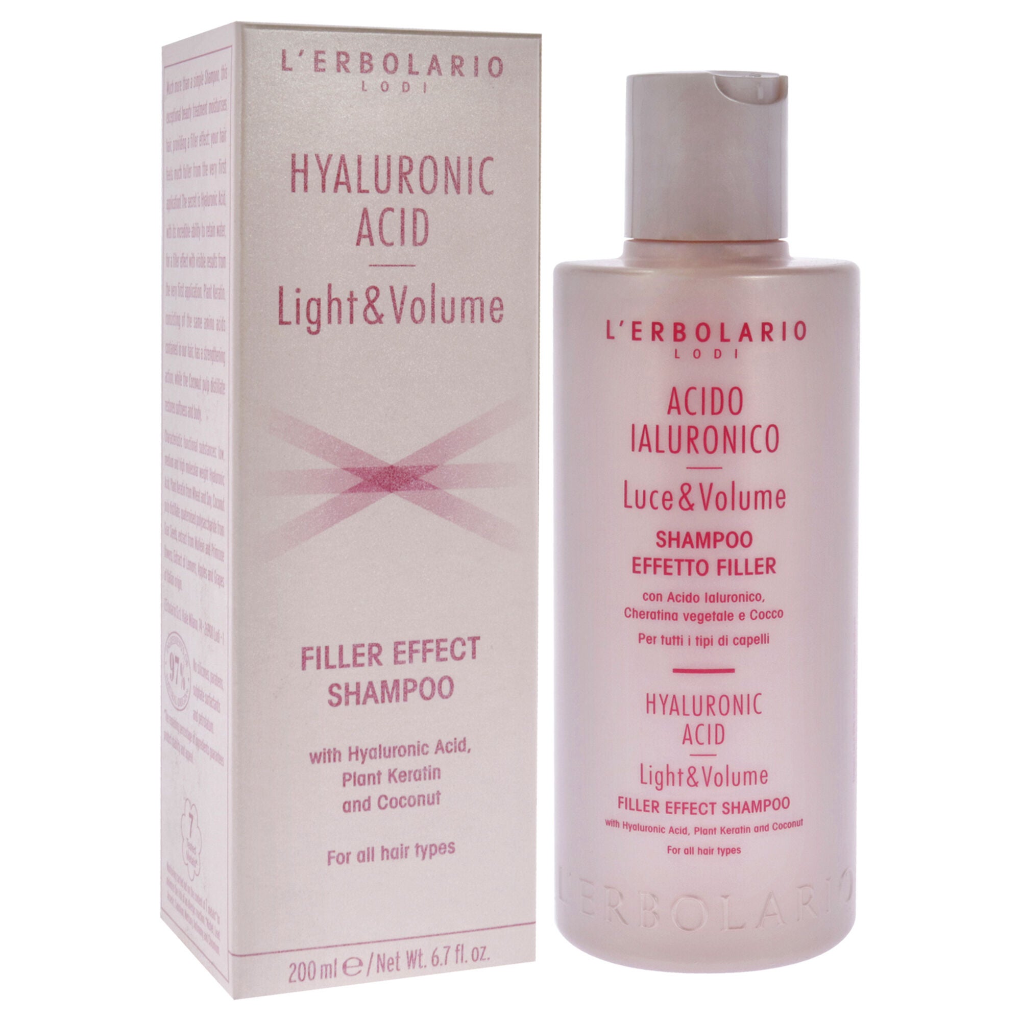 Hyaluronic Acid Light and Volume Shampoo by LErbolario for Unisex - 6.7 oz Shampoo, , alternate image number 6