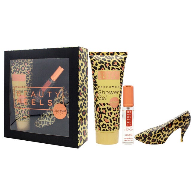 Beauty Heels Leopard Edition by Glamour and Heels for Women - 3 Pc Gift Set 1oz EDP Spray, 0.51oz EDP Spray, 4oz Shower Gel, NA, alternate image number null