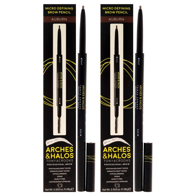 Micro Defining Brow Pencil - Auburn by Arches and Halos for Women - 0.003 oz Eyebrow Pencil - Pack of 2, NA, hi-res image number null