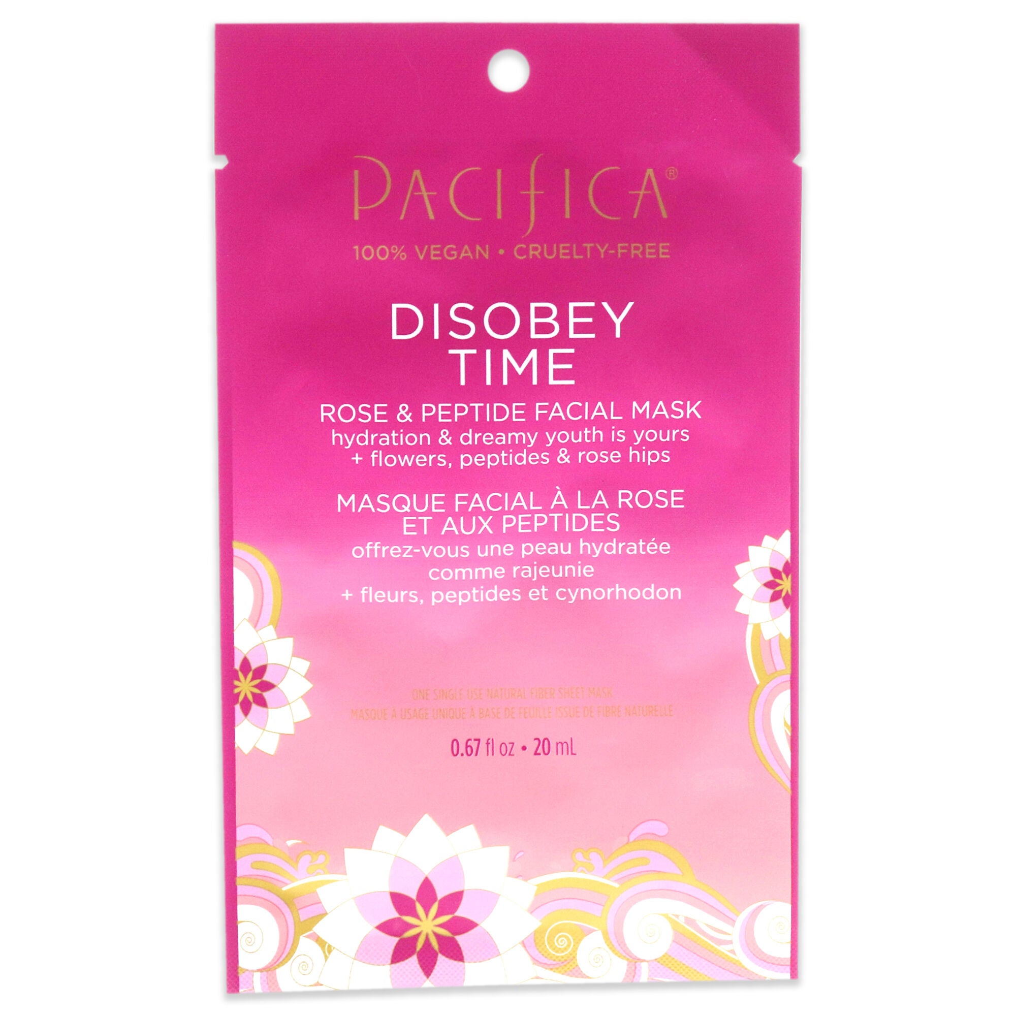 Disobey Time Facial Mask - Rose and Peptide by Pacifica for Unisex - 1 Pc Mask, See Description, hi-res image number 0