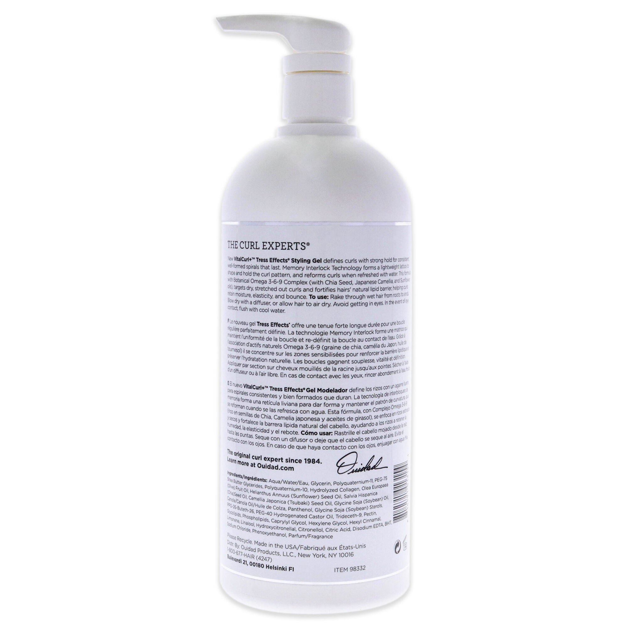 VitalCurl Plus Tress Effects Styling Gel by Ouidad for Unisex - 33.8 oz Gel, See Description, alternate image number 2