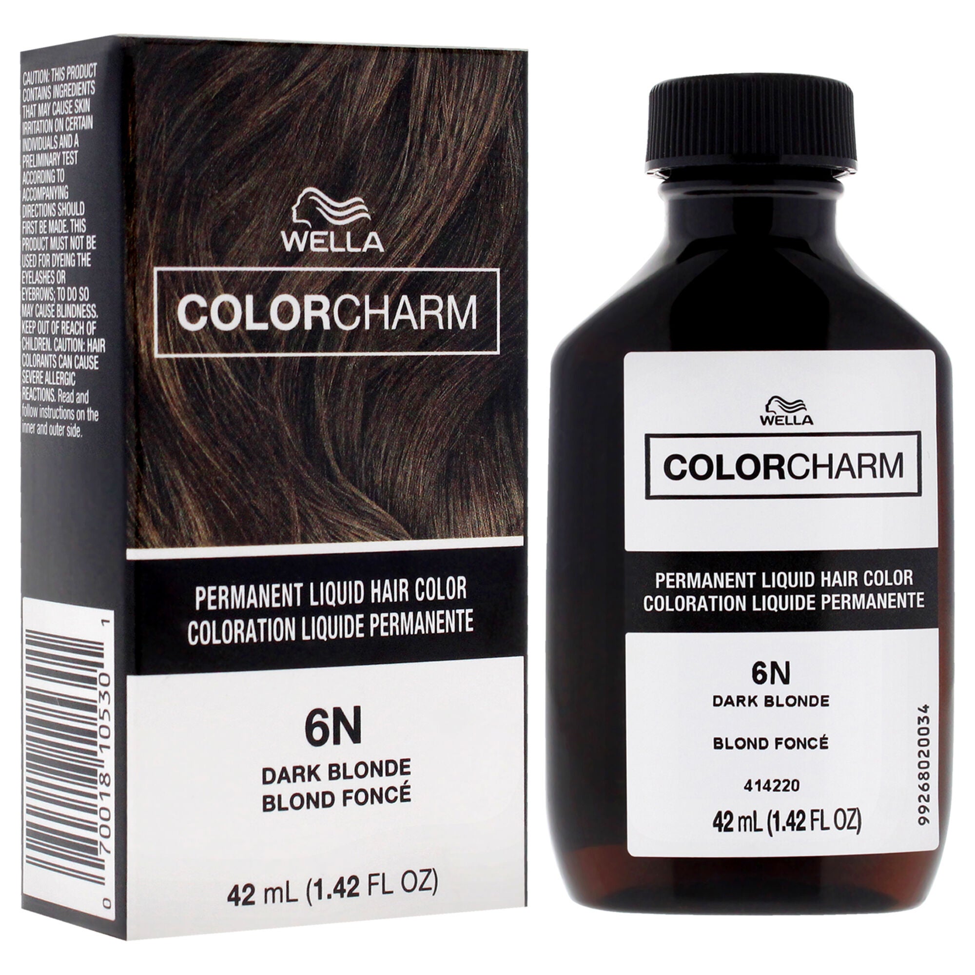 Color Charm Permanent Liquid Hair Color - 6N Dark Blonde by Wella for Unisex - 1.42 oz Hair Color, See Description, alternate image number 2