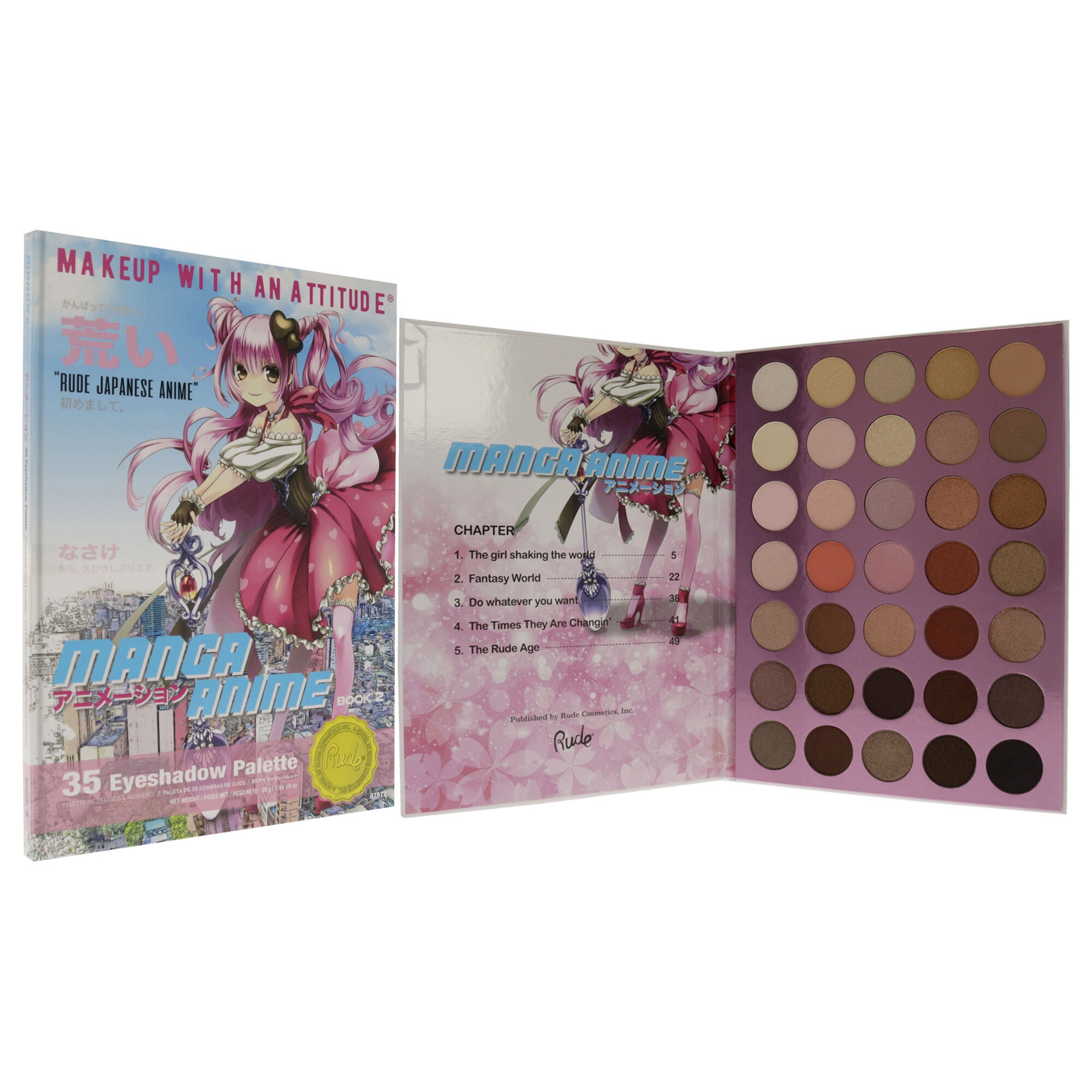 Manga Anime 35 Eyeshadow Palette Book 2 by Rude Cosmetics for Women - 1.34 oz Eye Shadow, , alternate image number 6
