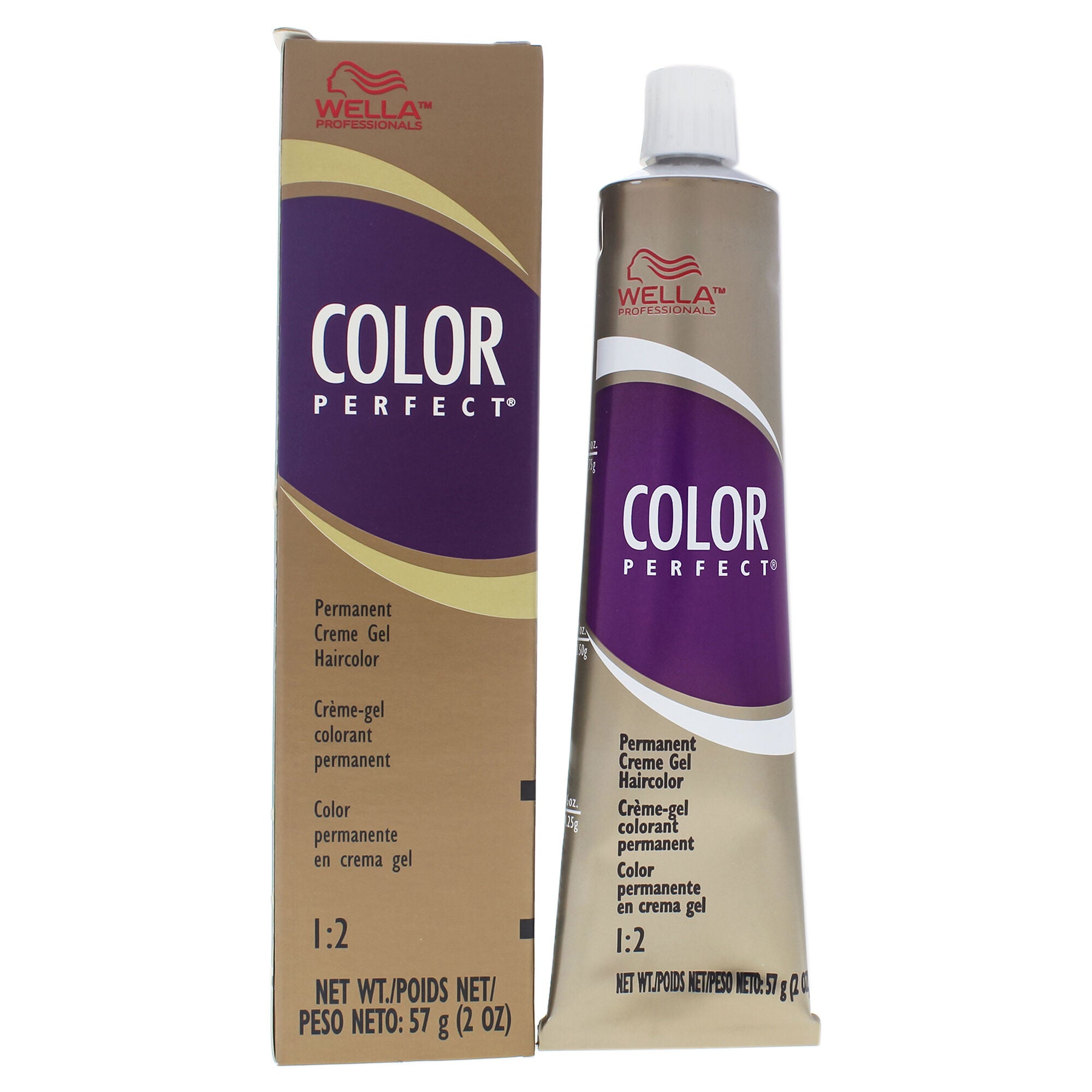 Color Perfect Permanent Creme Gel Hair Color - 4RV Medium Red Violet Brown by Wella for Unisex - 2 oz Hair Color, See Description, hi-res image number 0