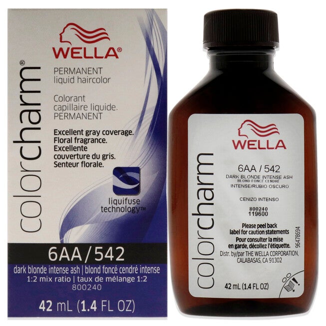 Color Charm Permanent Liquid Hair Color - 542 6AA Ash Blonde by Wella for Unisex - 1.42 oz Hair Color, NA, hi-res image number null