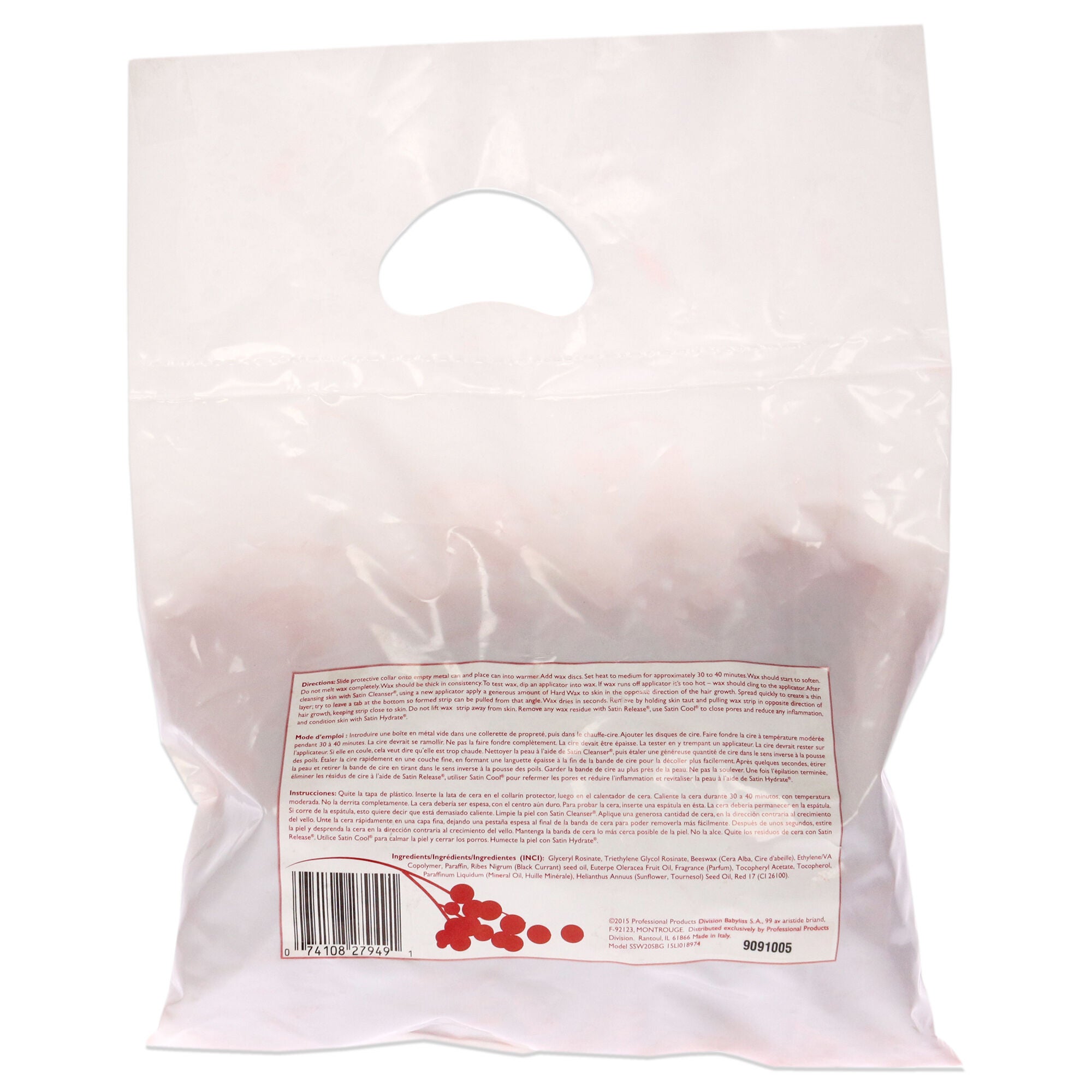 Scarlet Berry Hard Wax with Acai Discs by Satin Smooth for Women - 50 Pc Discs, See Description, alternate image number 1