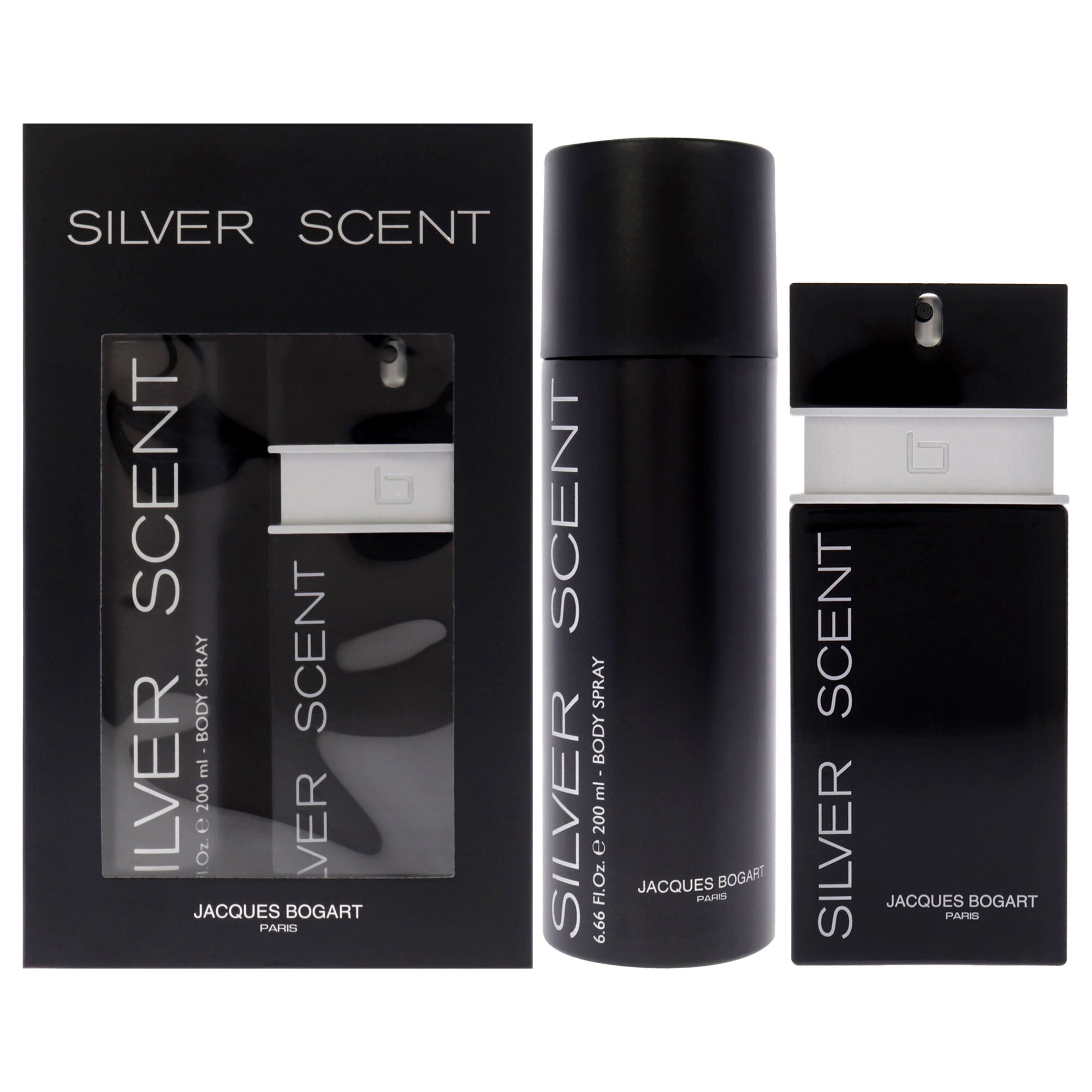 Silver Scent by Jacques Bogart for Men - 2 Pc Gift Set 3.33oz EDT Spray, 6.66oz Body Spray, See Description, hi-res image number 0