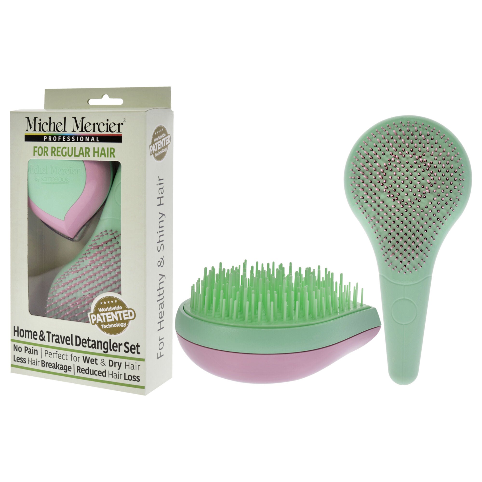 Home and Travel Detangler Set - Regular Hair by Michel Mercier for Unisex - 2 Pc The Classic Detangler Brush, The Travel Detangler Brush, , alternate image number 7