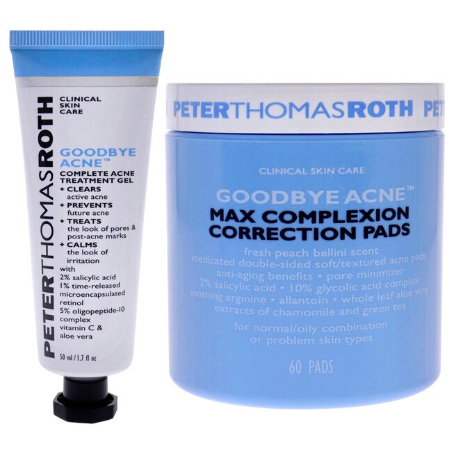 Goodbye Acne Treatment Pair by Peter Thomas Roth for Women - 2 Pc 1.7oz Complete Acne Treatment Gel, 60 Max Complexion Correction Pads, , alternate image number null