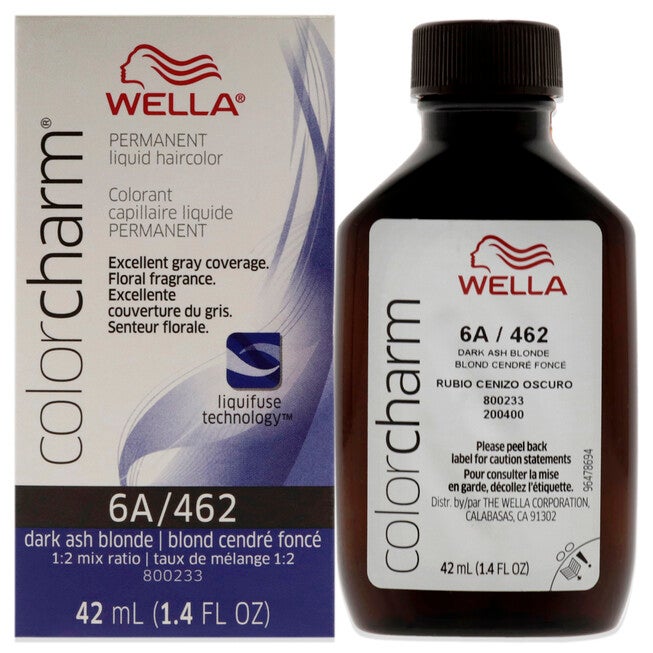 Color Charm Permanent Liquid Haircolor - 462 6A Dark Ash Blonde by Wella for Unisex - 1.4 oz Hair Color, NA, hi-res image number null