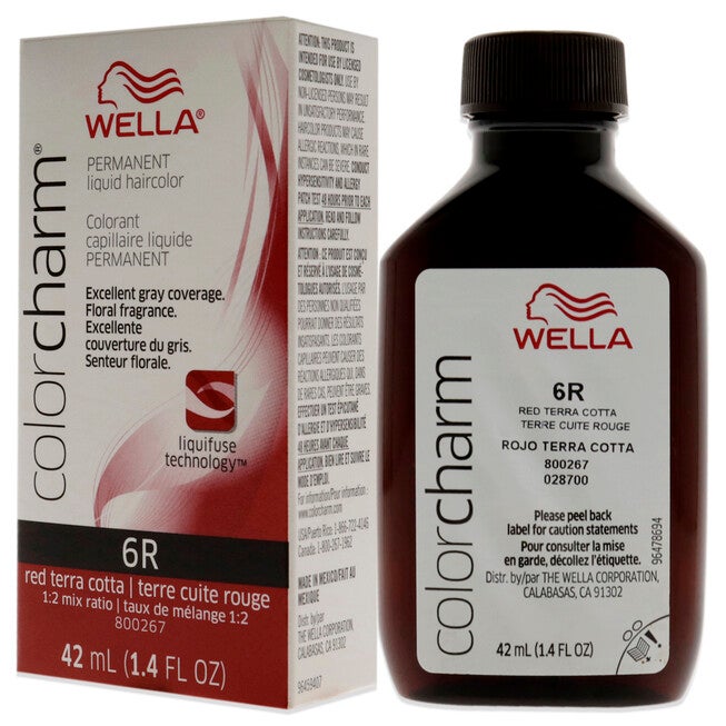 Color Charm Permanent Liquid Hair Color - 6R Red Terra Cotta by Wella for Unisex - 1.42 oz Hair Color, NA, alternate image number null