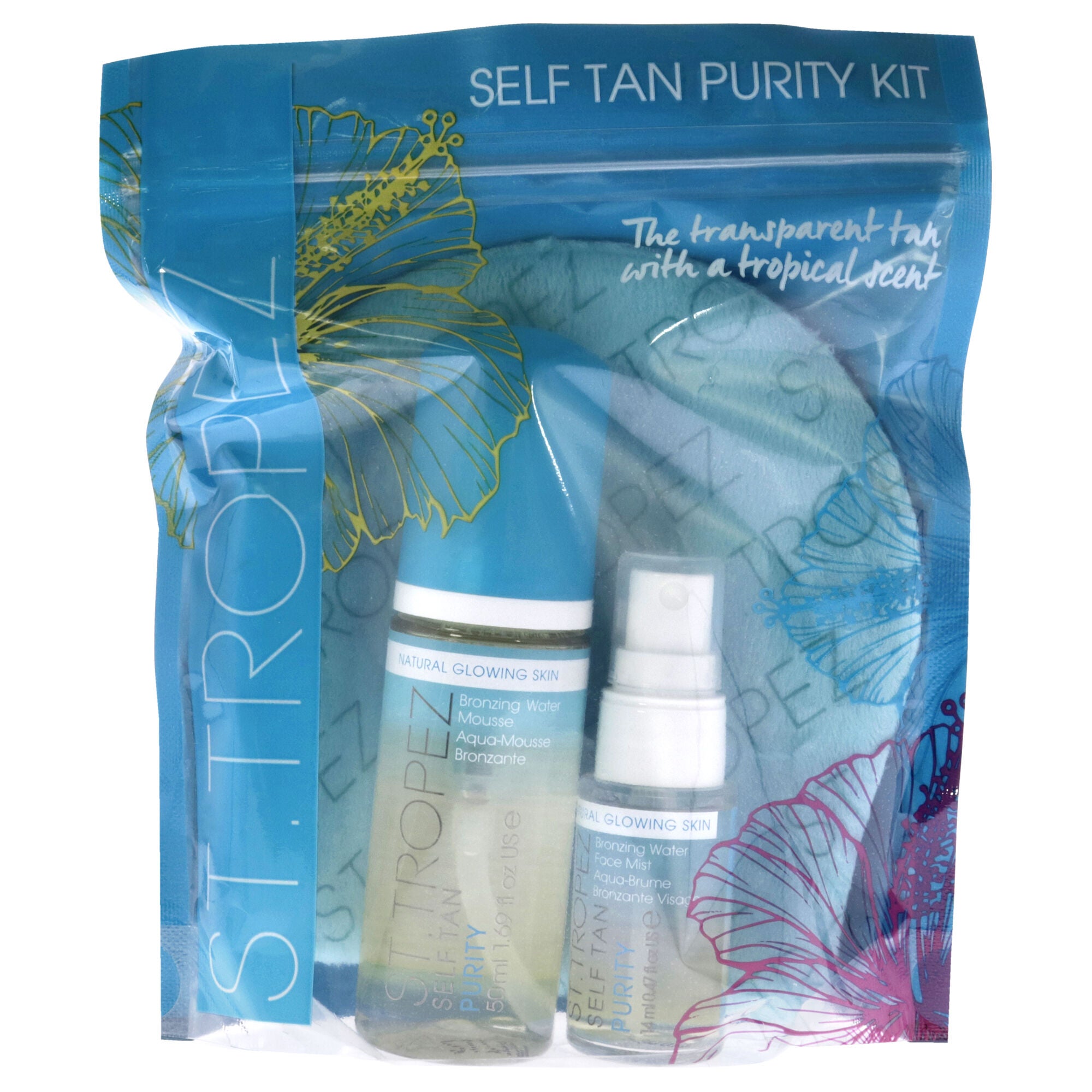 Self Tan Purity Kit by St. Tropez for Unisex - 3 Pc 1.69oz Bronzing Water Mousse, 0.47oz Bronzing Water Face Mist, Velvet Mitt, See Description, hi-res image number 0
