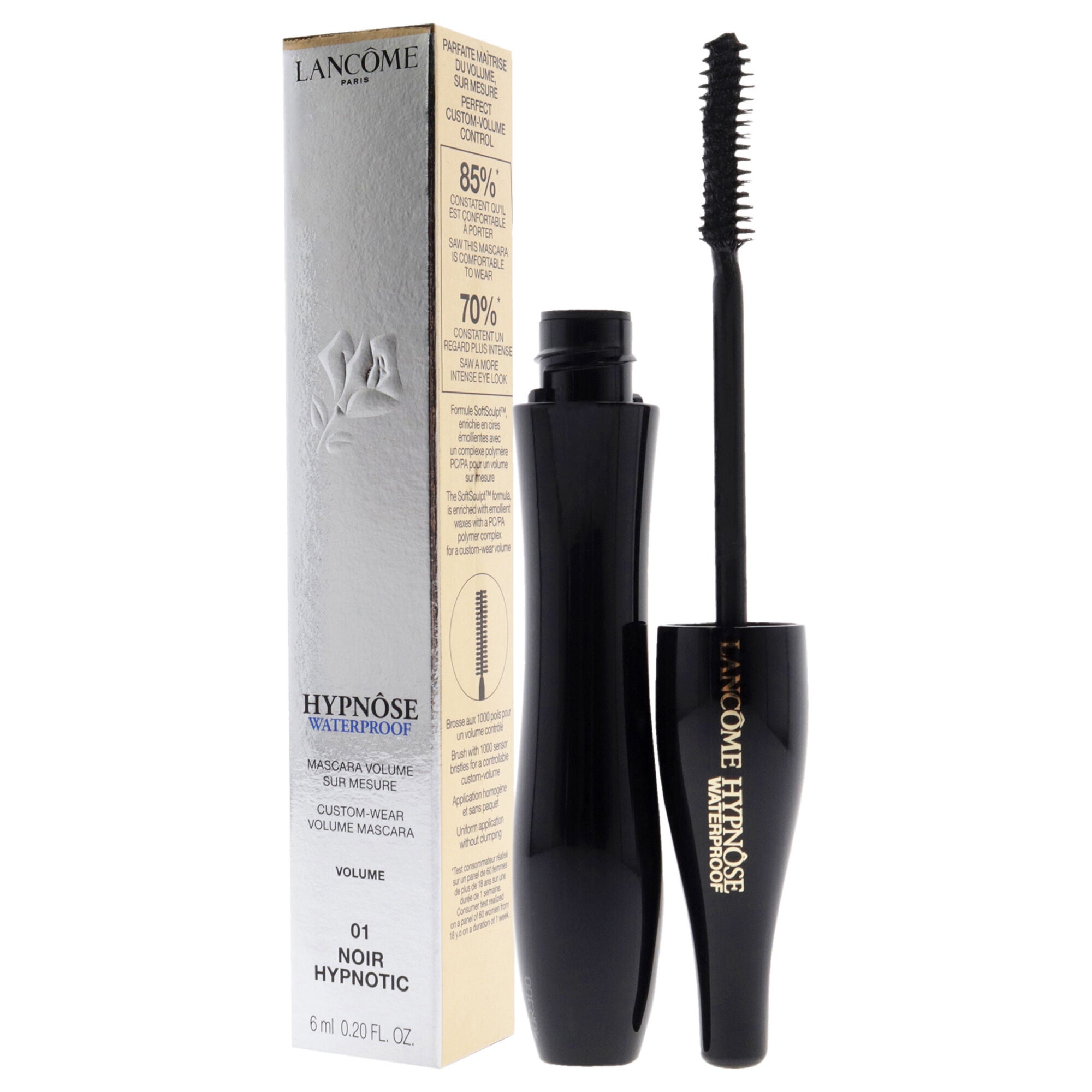 Hypnose Waterproof Mascara - 01 Noir Hypnotic by Lancome for Women - 0.2 oz Mascara, , alternate image number 7