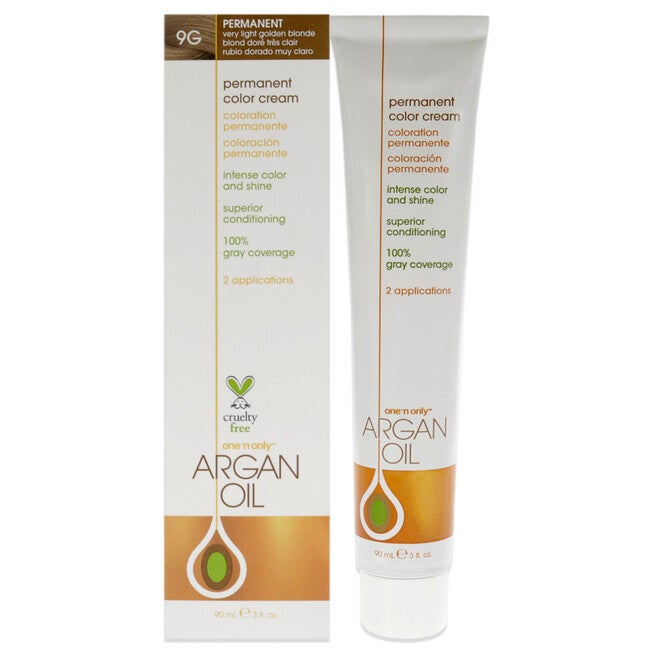 Argan Oil Permanent Color Cream - 9G Very Light Golden Blonde by One n Only for Unisex - 3 oz Hair Color, NA, hi-res image number null