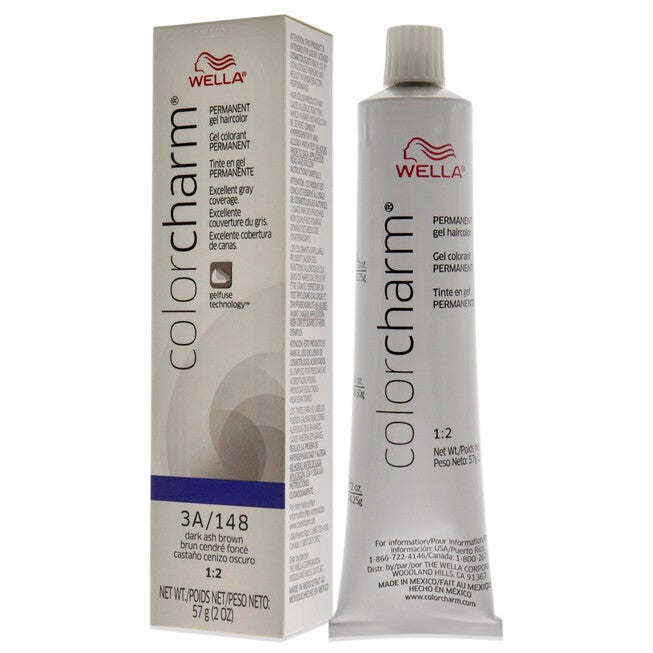 Color Charm Permanent Hair Color Gel - 148 3A Dark Ash Brown by Wella for Unisex - 2 oz Hair Color, NA, alternate image number null