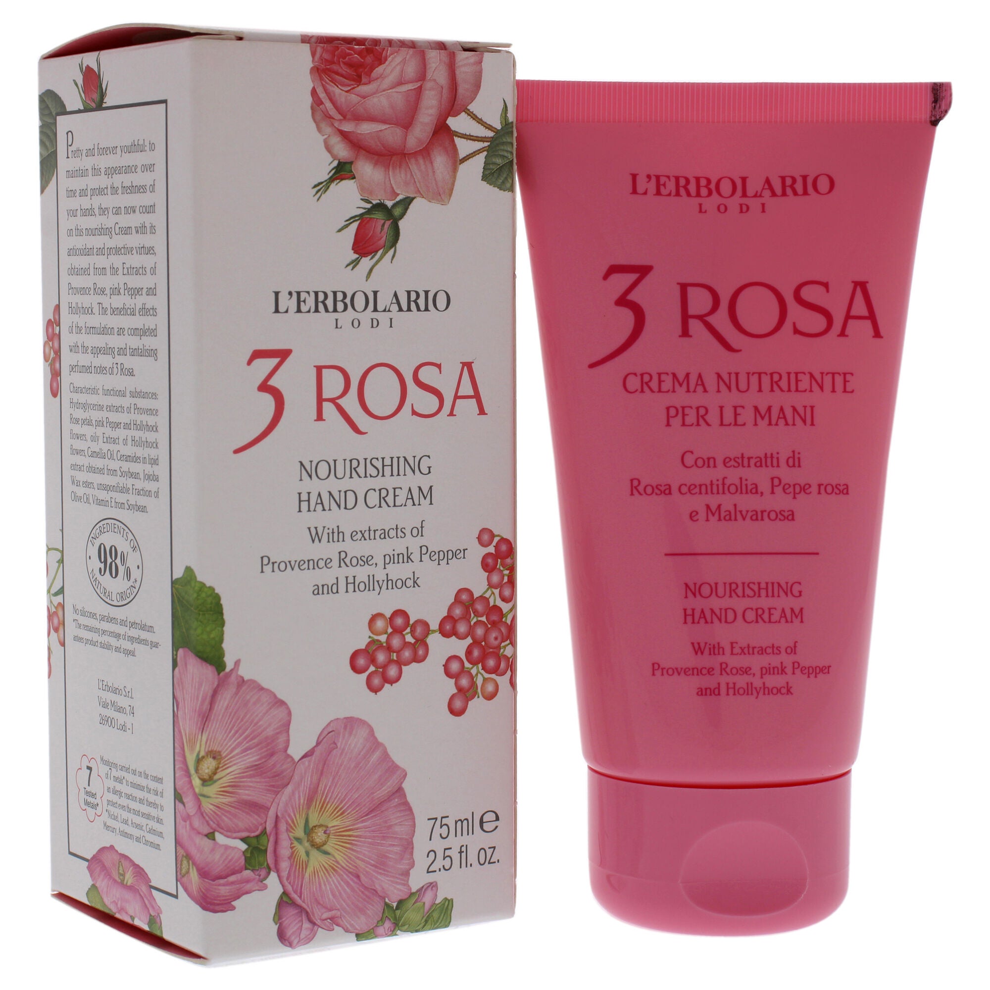 3 Rosa Nourishing Hand Cream by LErbolario for Unisex - 2.5 oz Cream, , alternate image number 6