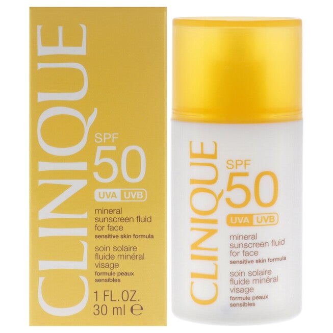 Broad Spectrum SPF 50 Mineral Sunscreen Fluid for Face by Clinique for Women - 1 oz Sunscreen, NA, hi-res image number null