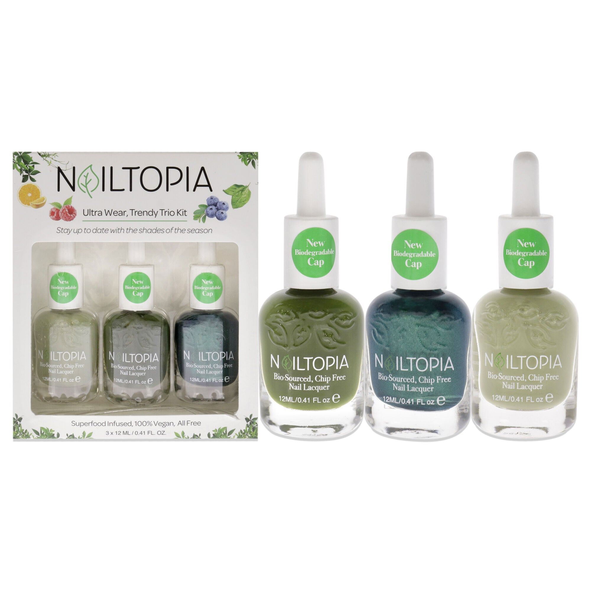 Be-Leaf In Yourself Kit by Nailtopia for Women - 3 Pc 0.41oz Ride Or Die, 0.41oz Loverboy, 0.41oz Pickle My Fancy, See Description, hi-res image number 0
