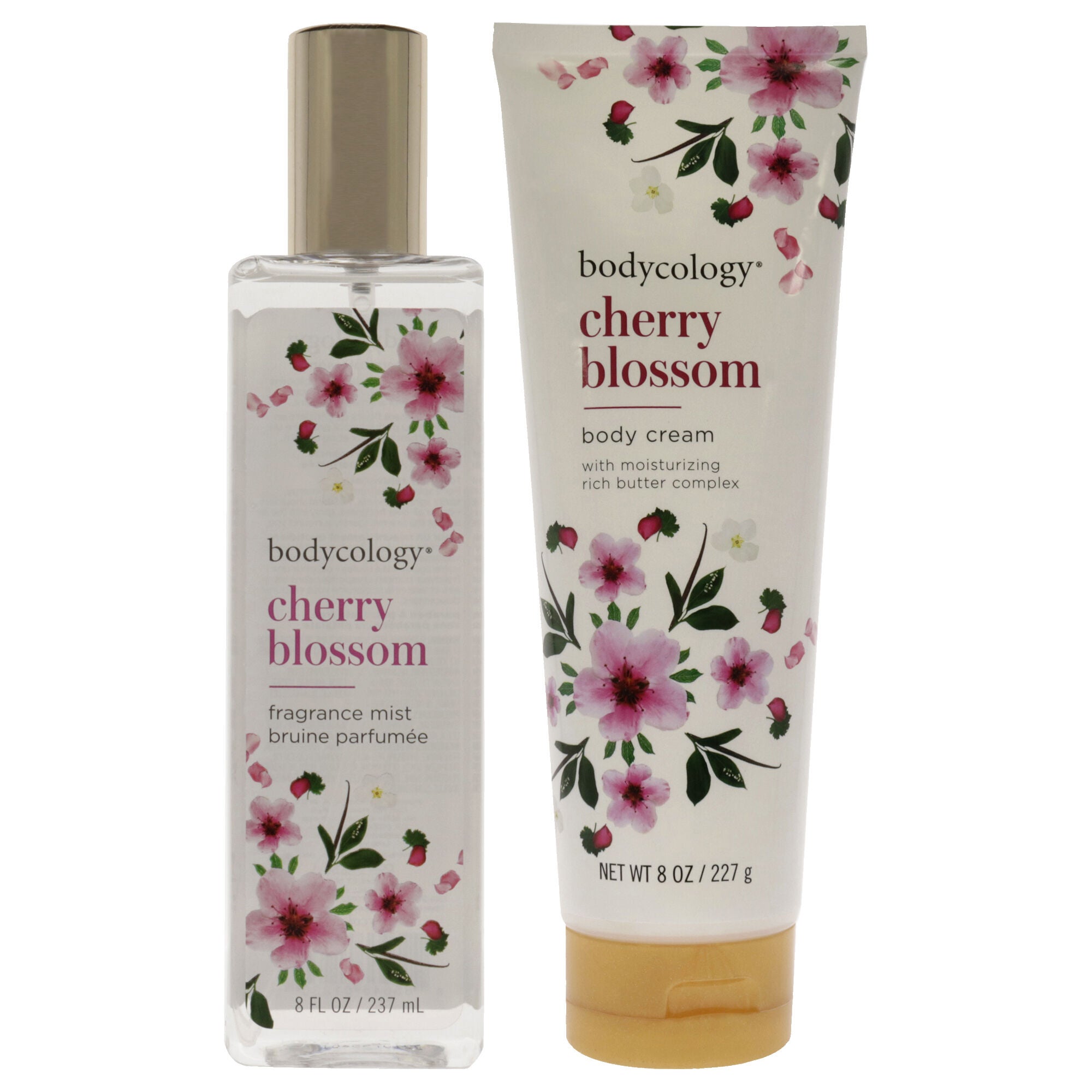 Cherry Blossom Kit by Bodycology for Women - 2 Pc Kit 8oz Body Cream, 8oz Fragrance Mist, Clear, hi-res image number 0