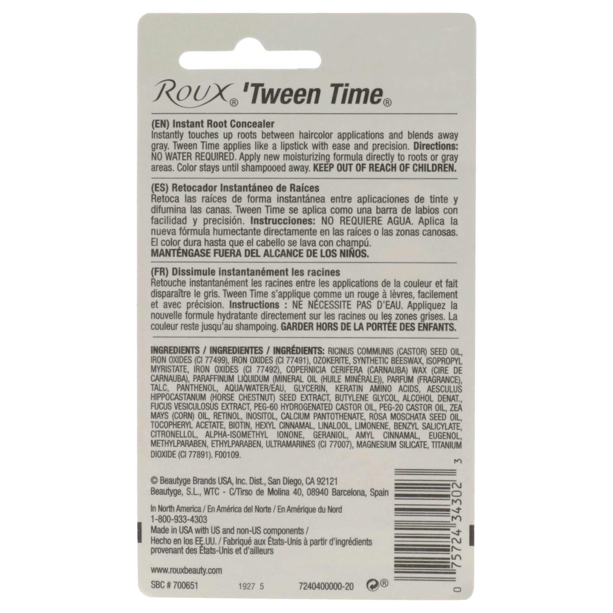 Tween Time Instant Root Concealer Stick - Dark Brown by Roux for Unisex - 0.28 oz Concealer, See Description, alternate image number 2