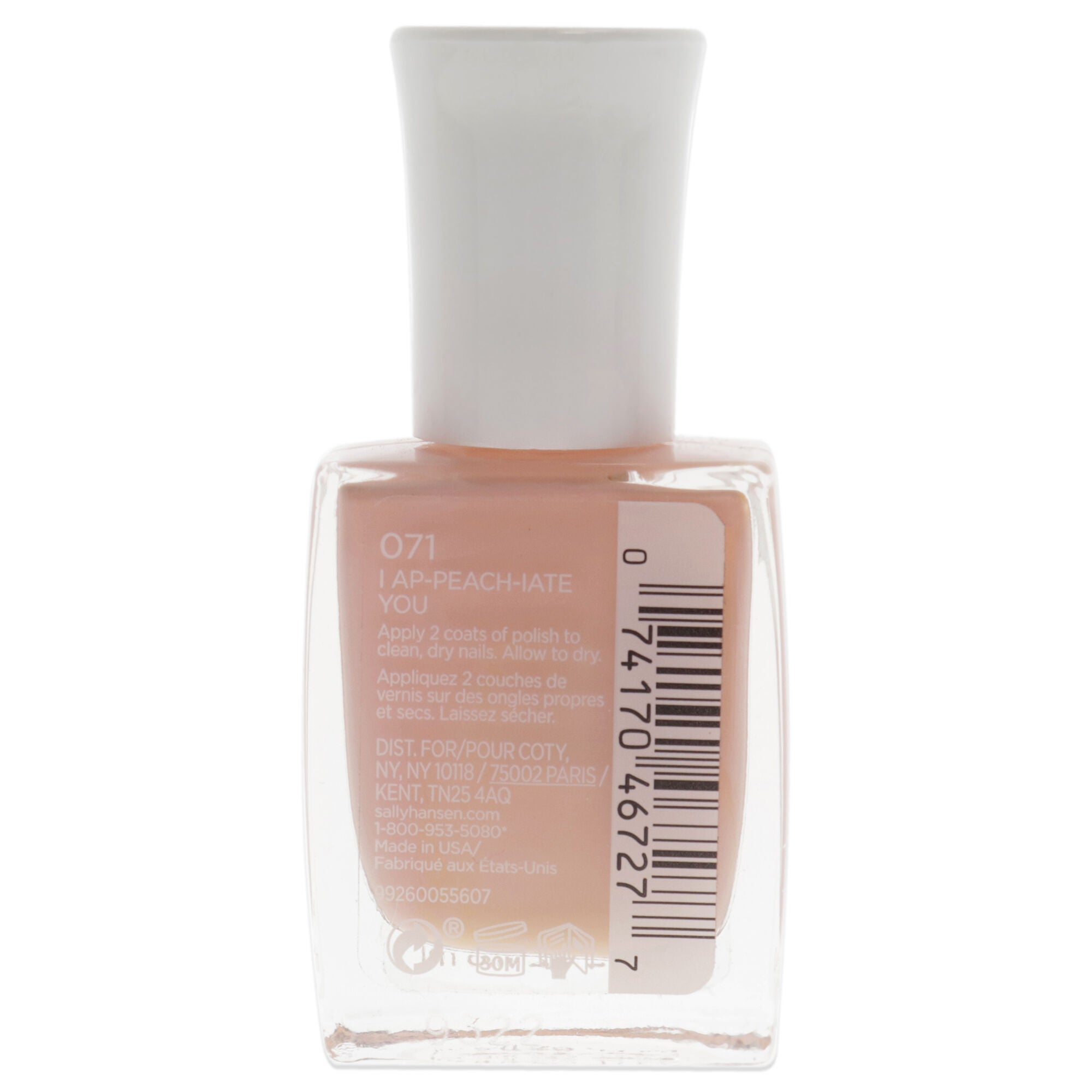 Mega Strength Nail Color - 071 I Ap Peach Iate You by Sally Hansen for Women - 0.4 oz Nail Polish, See Description, alternate image number 1