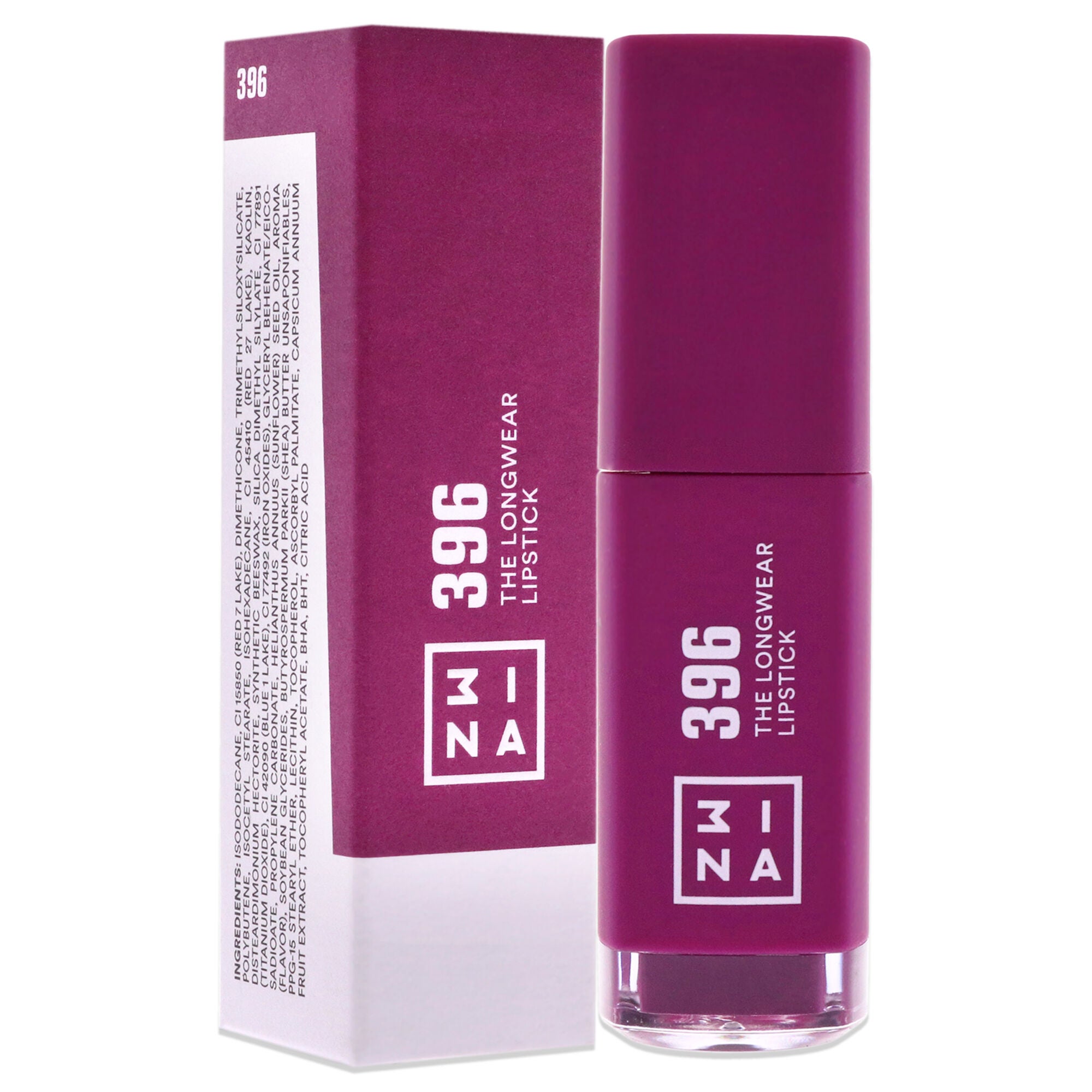 The Longwear Lipstick - 396 Dark Purple by 3INA for Women - 0.20 oz Lipstick, , alternate image number 6