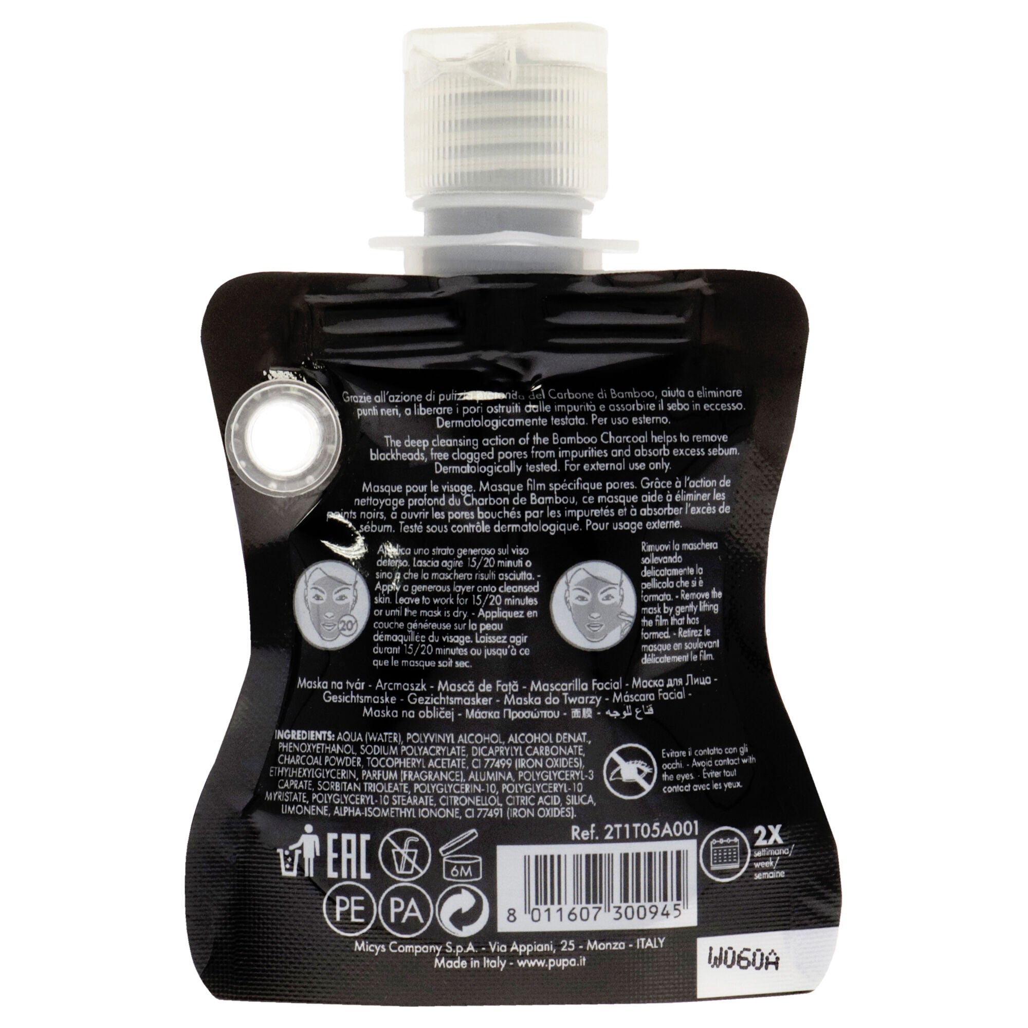 Peel-Off Pore Perfecting Face Mask by Pupa Milano for Unisex - 1.01 oz Mask, See Description, alternate image number 1