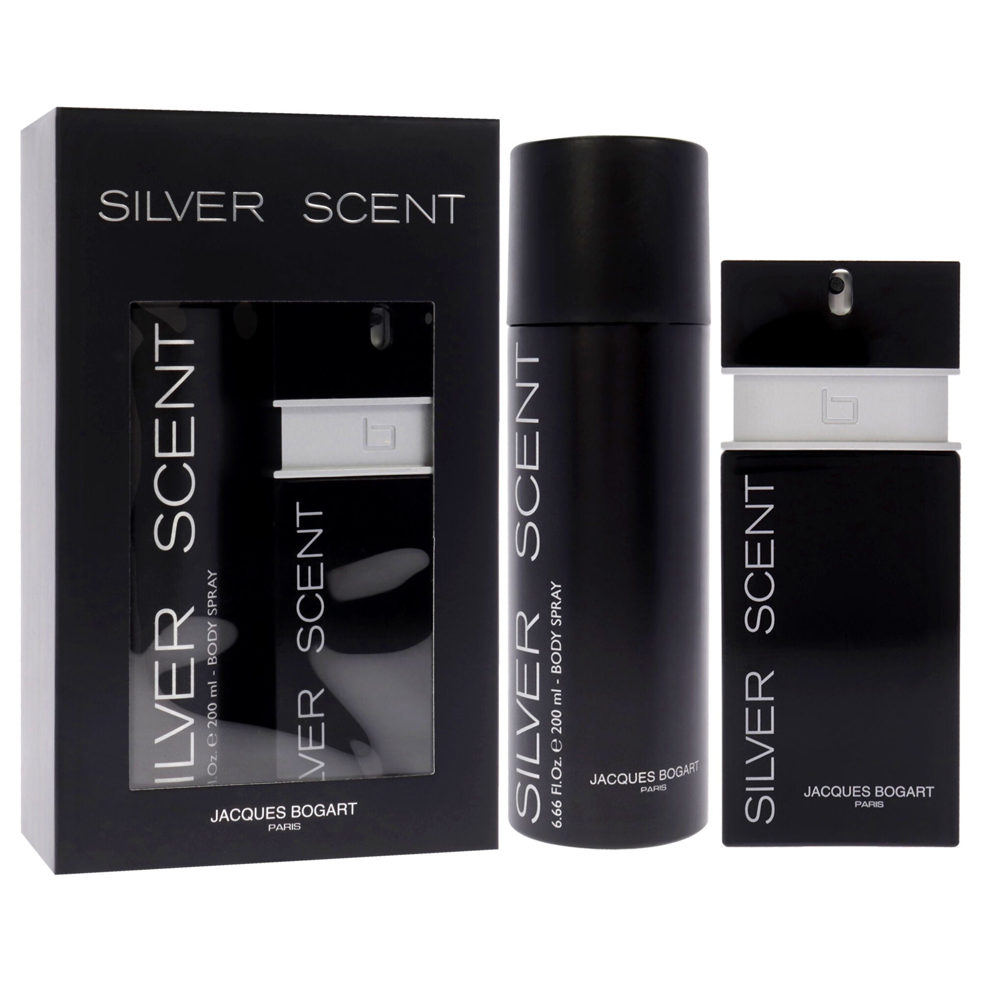 Silver Scent by Jacques Bogart for Men - 2 Pc Gift Set 3.33oz EDT Spray, 6.66oz Body Spray, See Description, alternate image number 2