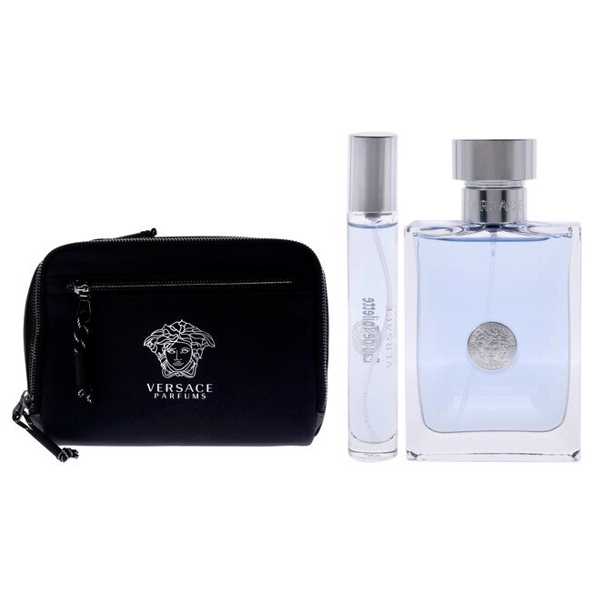 Versace Pour Homme by Versace for Men - 3 Pc Gift Set 3.4oz EDT Spray, 0.34oz EDT Spray, Pouch, , alternate image number null