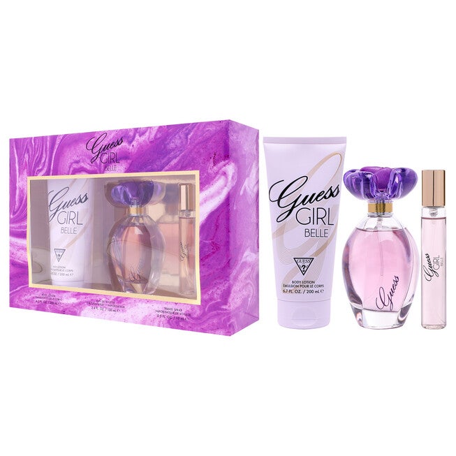 Guess Girl Belle by Guess for Women - 3 Pc Gift Set 3.4oz EDT Spray , 0.5oz EDP Travel Spray, 6.7oz Body Lotion, NA, alternate image number null