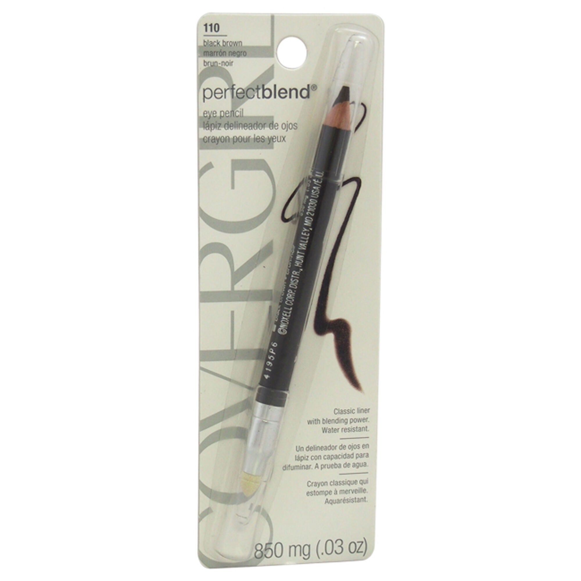 Perfect Blend Eye Pencil - 110 Black Brown by CoverGirl for Women - 0.3 oz Eye Pencil, See Description, hi-res image number 0
