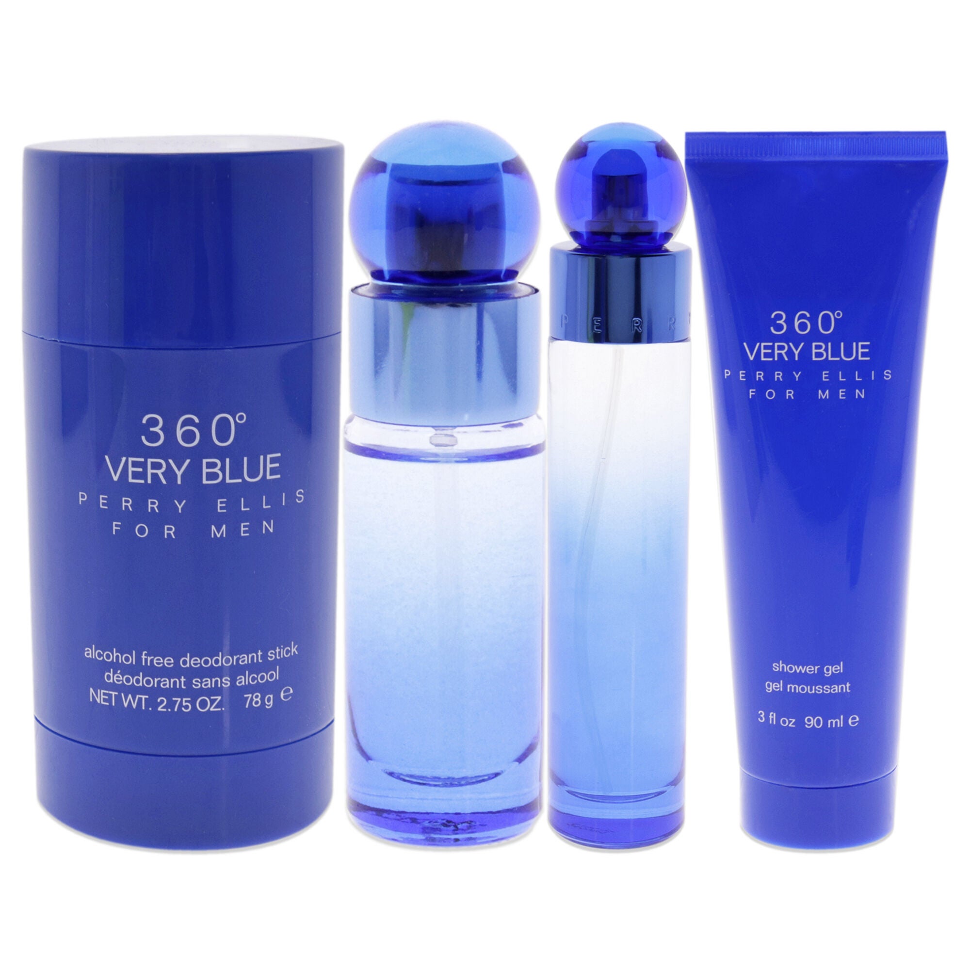 360 Very Blue by Perry Ellis for Men - 4 Pc Gift Set 3.4oz EDT Spray, 7.5ml EDT Spray, 2.75oz Deodorant Stick Plus, 3oz Shower Gel, , alternate image number 6