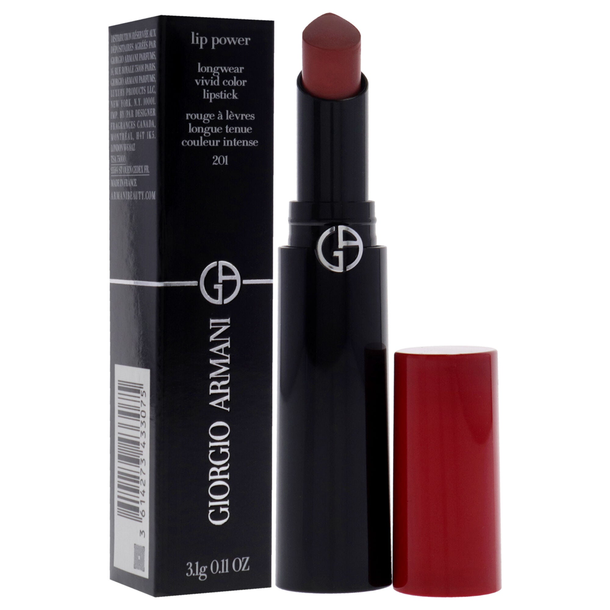 Lip Power Longwear Vivid Color Lipstick - 201 Majestic by Giorgio Armani for Women - 0.11 oz Lipstick, See Description, alternate image number 1