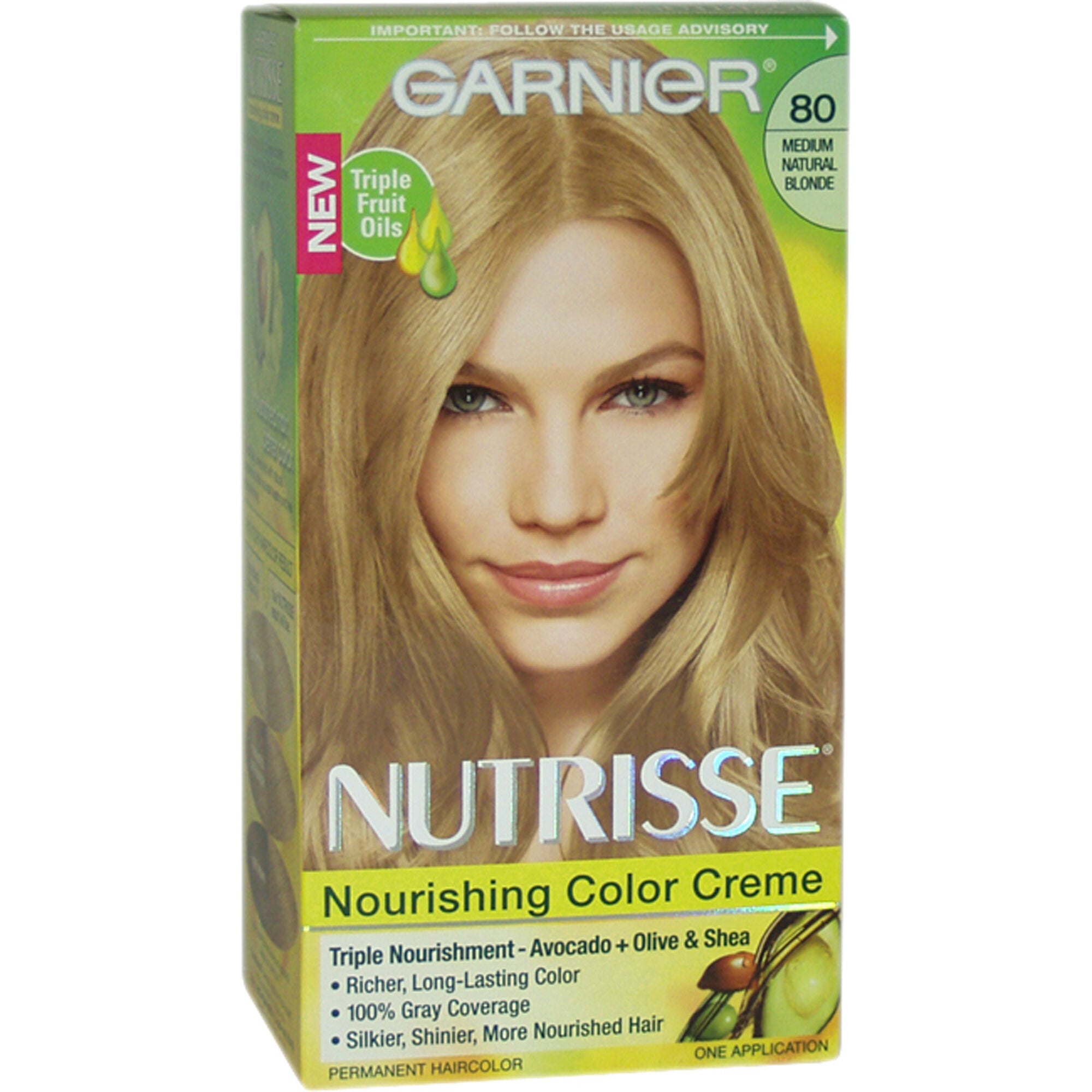 Nutrisse Nourishing Color Creme - 80 Medium Natural Blonde by Garnier for Unisex - 1 Application Hair Color, See Description, hi-res image number 0