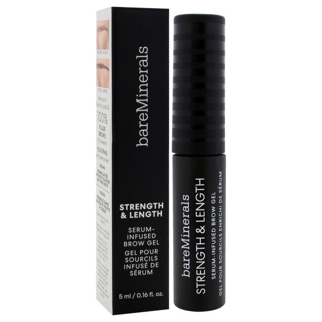 Strength and Length Serum-Infused Brow Gel - Chestnut by bareMinerals for Women - 0.16 oz Eyebrow Gel, NA, alternate image number null
