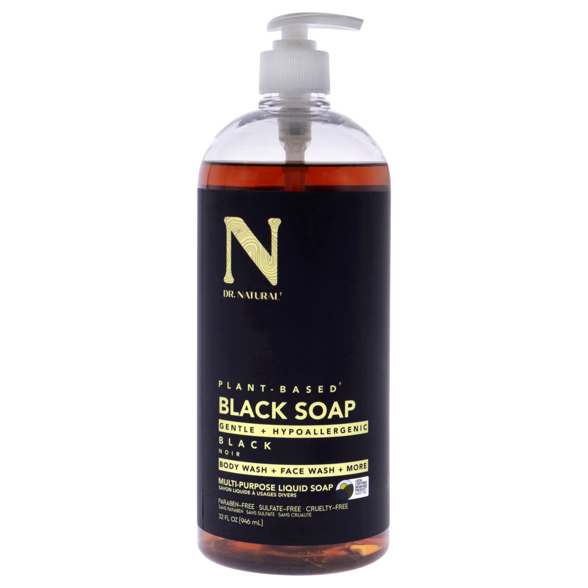 Multi-Purpose Liquid Soap - Black by Dr. Natural for Unisex - 32 oz Soap, See Description, hi-res image number 0