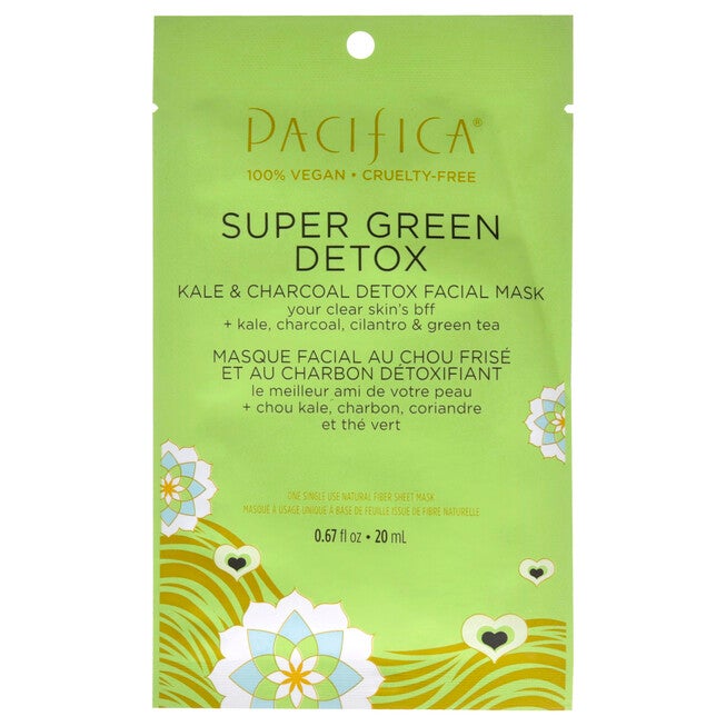 Super Green Detox Kale and Charcoal Detox Facial Mask by Pacifica for Unisex - 0.67 oz Mask, NA, hi-res image number null