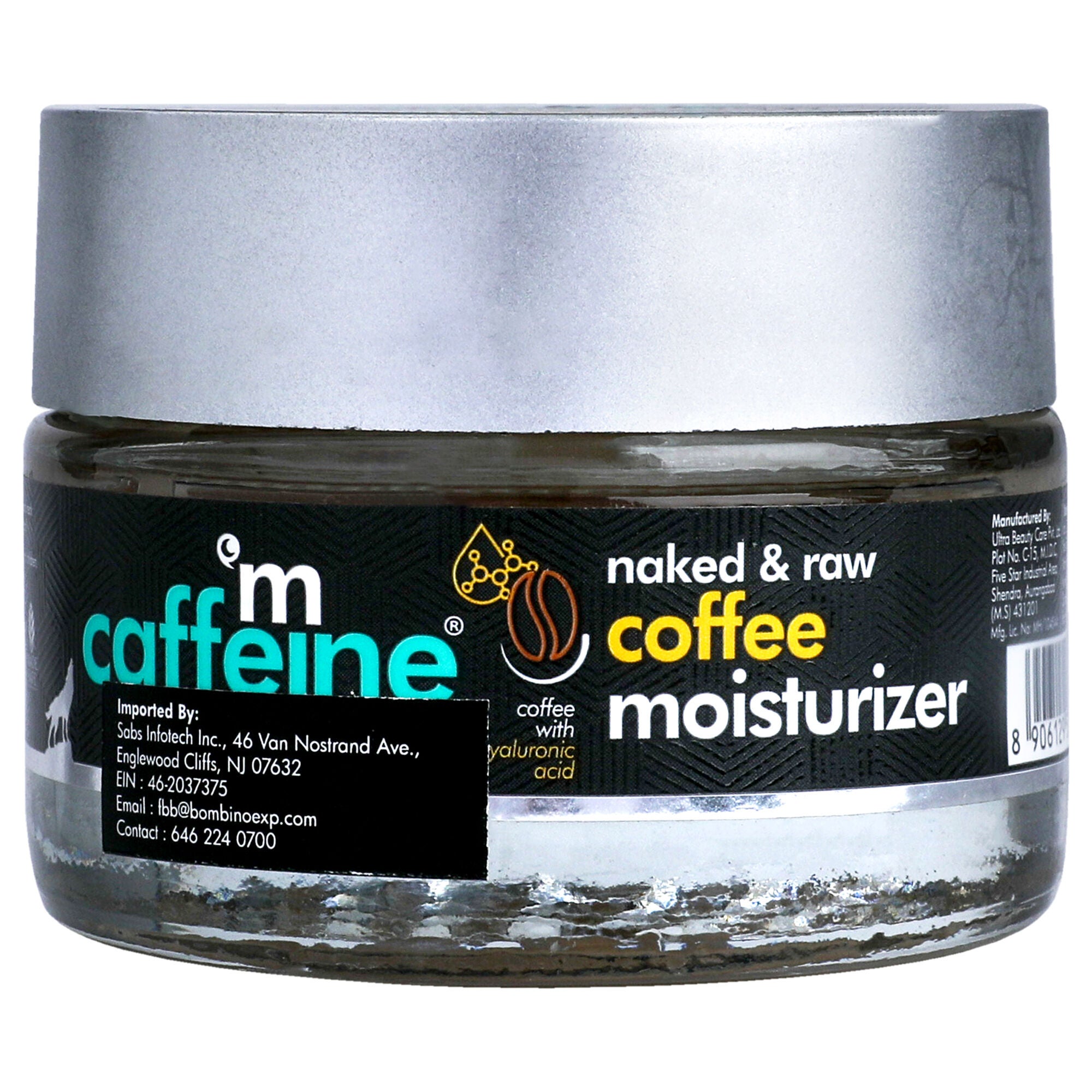 Naked and Raw Coffee Moisturizer - Hyaluronic Acid - Oil Free Hydration by mCaffeine for Unisex - 1.69 oz Moisturizer, See Description, alternate image number 1