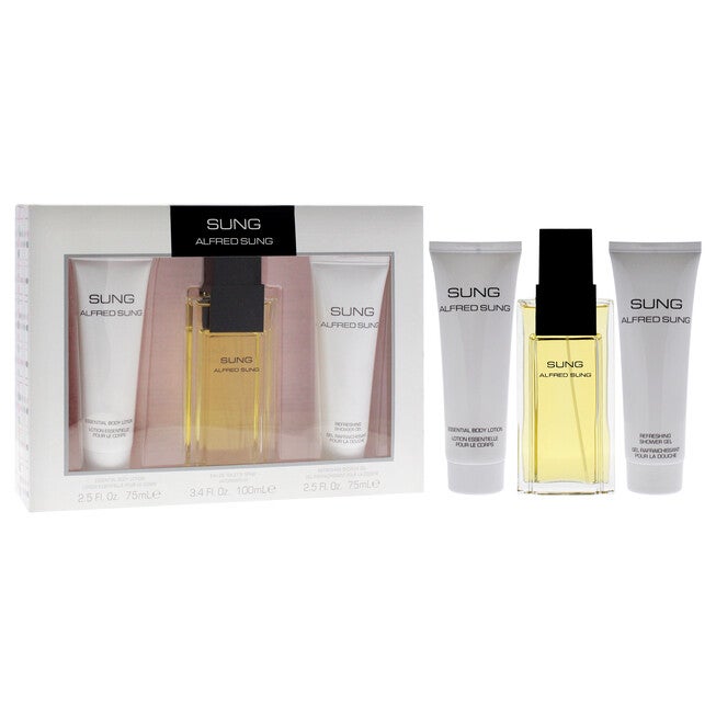 Sung by Alfred Sung for Women - 3 Pc Gift Set 3.4oz EDT Spray, 2.5oz Essential Body Lotion, 2.5oz Refreshing Shower Gel, NA, alternate image number null