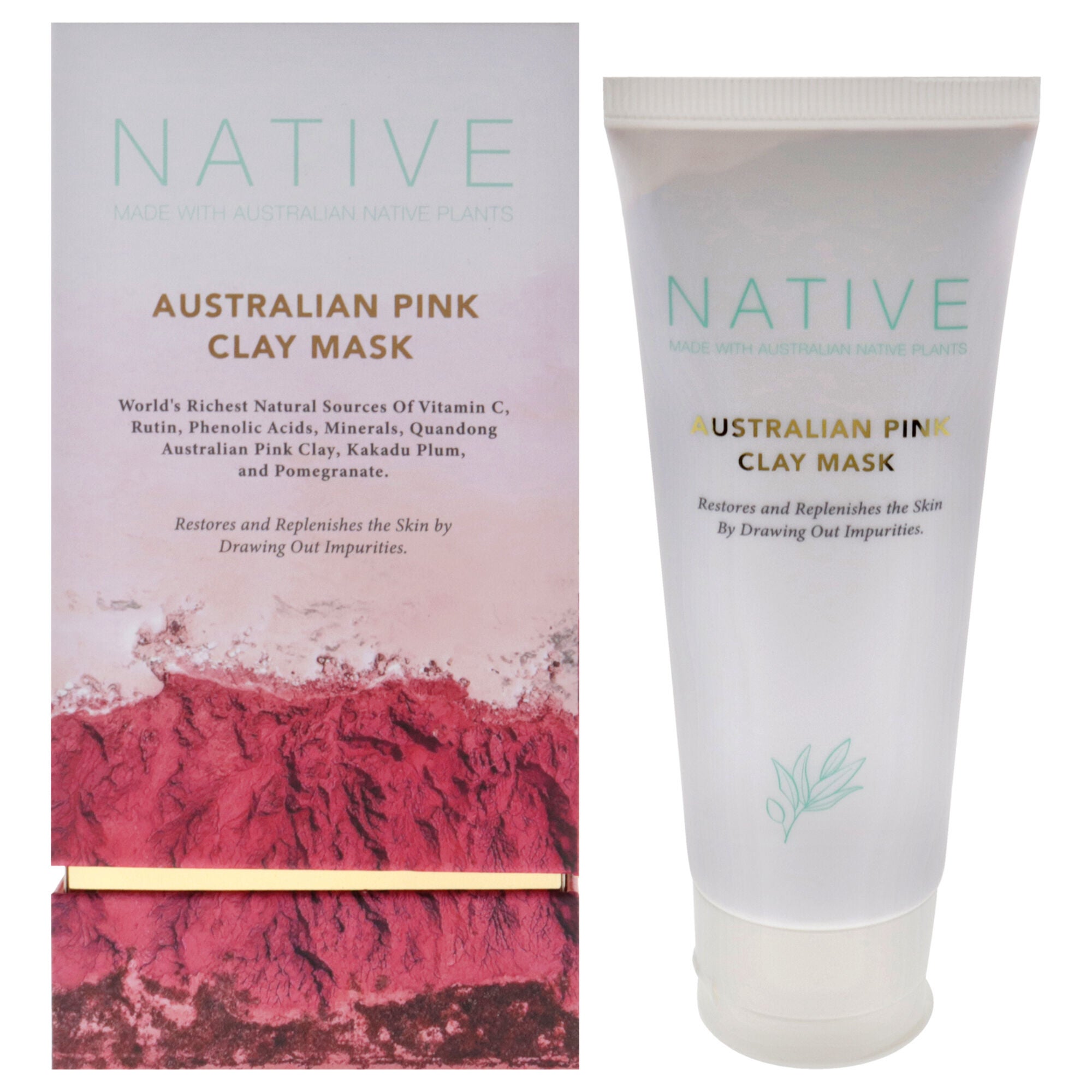 Native Australian Pink Clay Mask by Klara for Women - 3.38 oz Mask, See Description, hi-res image number 0