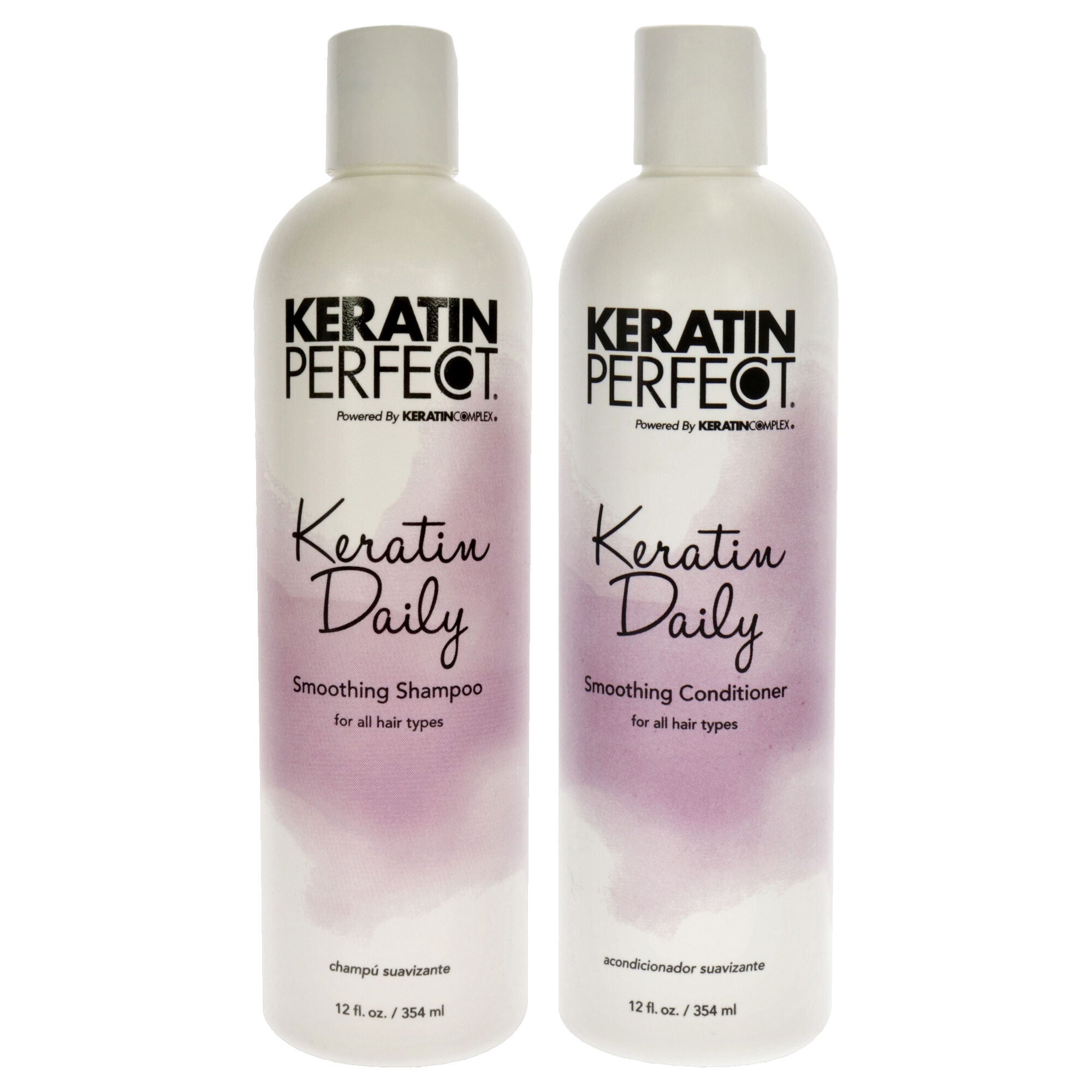 Keratin Daily Shampoo and Conditioner Kit by Keratin Perfect for Unisex - 2 Pc Kit 12oz Shampoo, 12oz Conditioner, See Description, hi-res image number 0