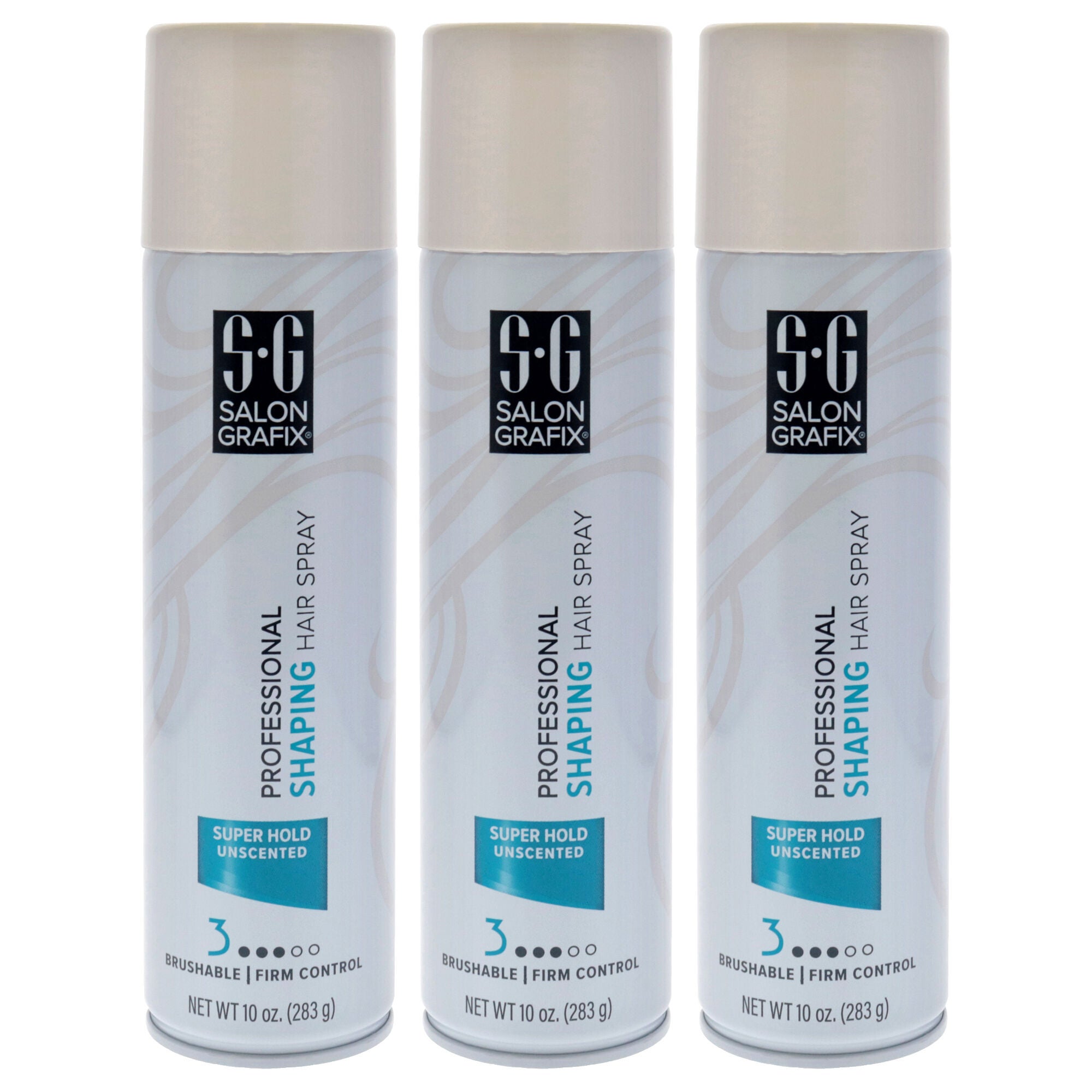 Shaping Hair Spray - Super Hold Unscented by Salon Grafix for Unisex - 10 oz Hair Spray - Pack of 3, Clear, hi-res image number 0