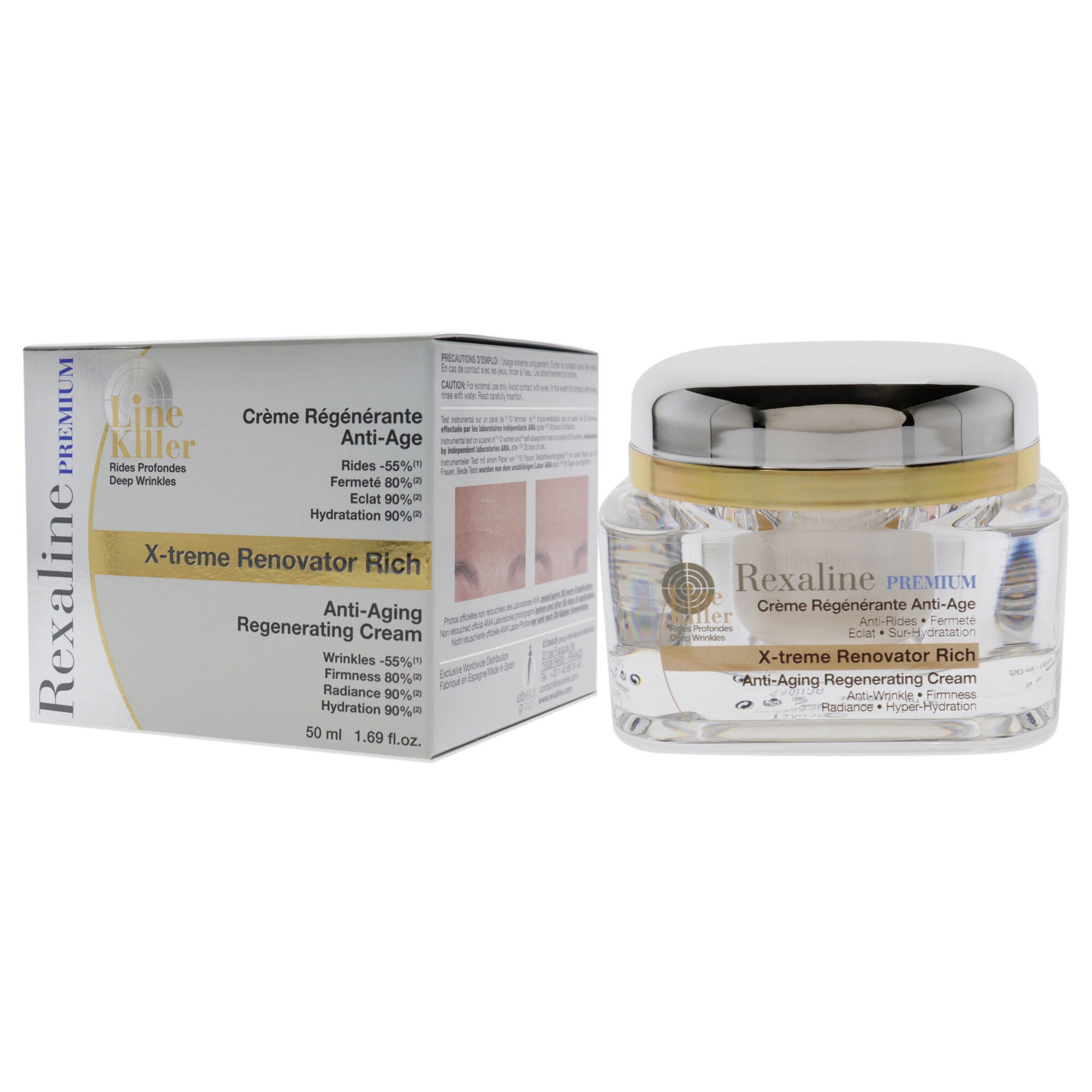 Line Killer X-Treme Renovator Rich Anti-Aging Regenerating Cream by Rexaline for Unisex - 1.69 oz Cream, , alternate image number 8