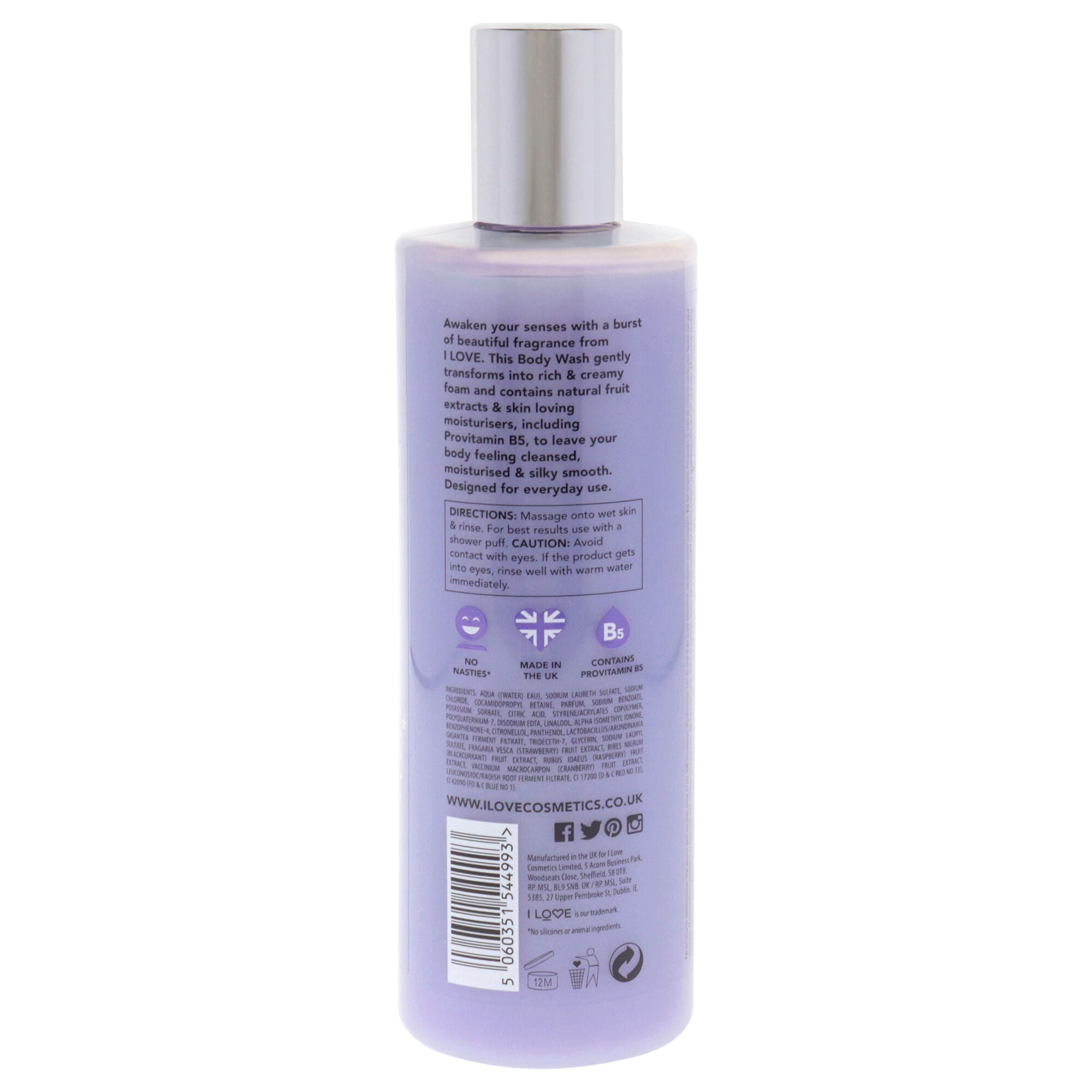 Scented Body Wash - Violet Dreams by I Love Cosmetics for Women - 11.8 oz Body Wash, See Description, alternate image number 1