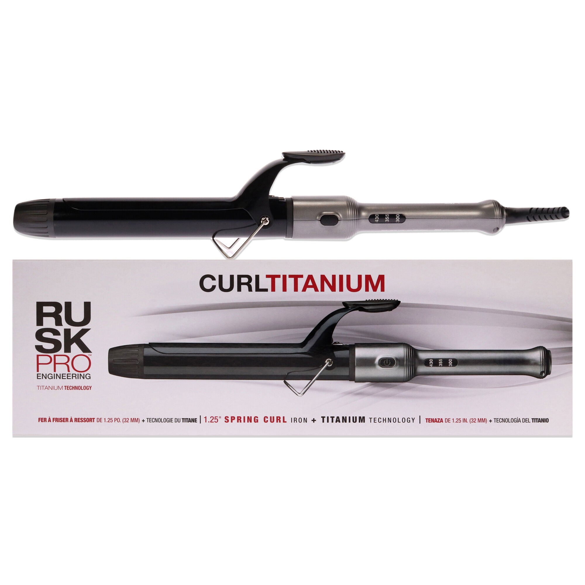 Curl Titanium Spring Iron - IRP125UC by Rusk for Unisex - 1.25 Inch Curling Iron, See Description, hi-res image number 0