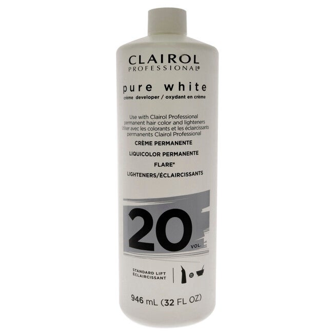 Pure White 20 Volume Creme Developer by Clairol for Unisex - 32 oz Lightener, NA, hi-res image number null