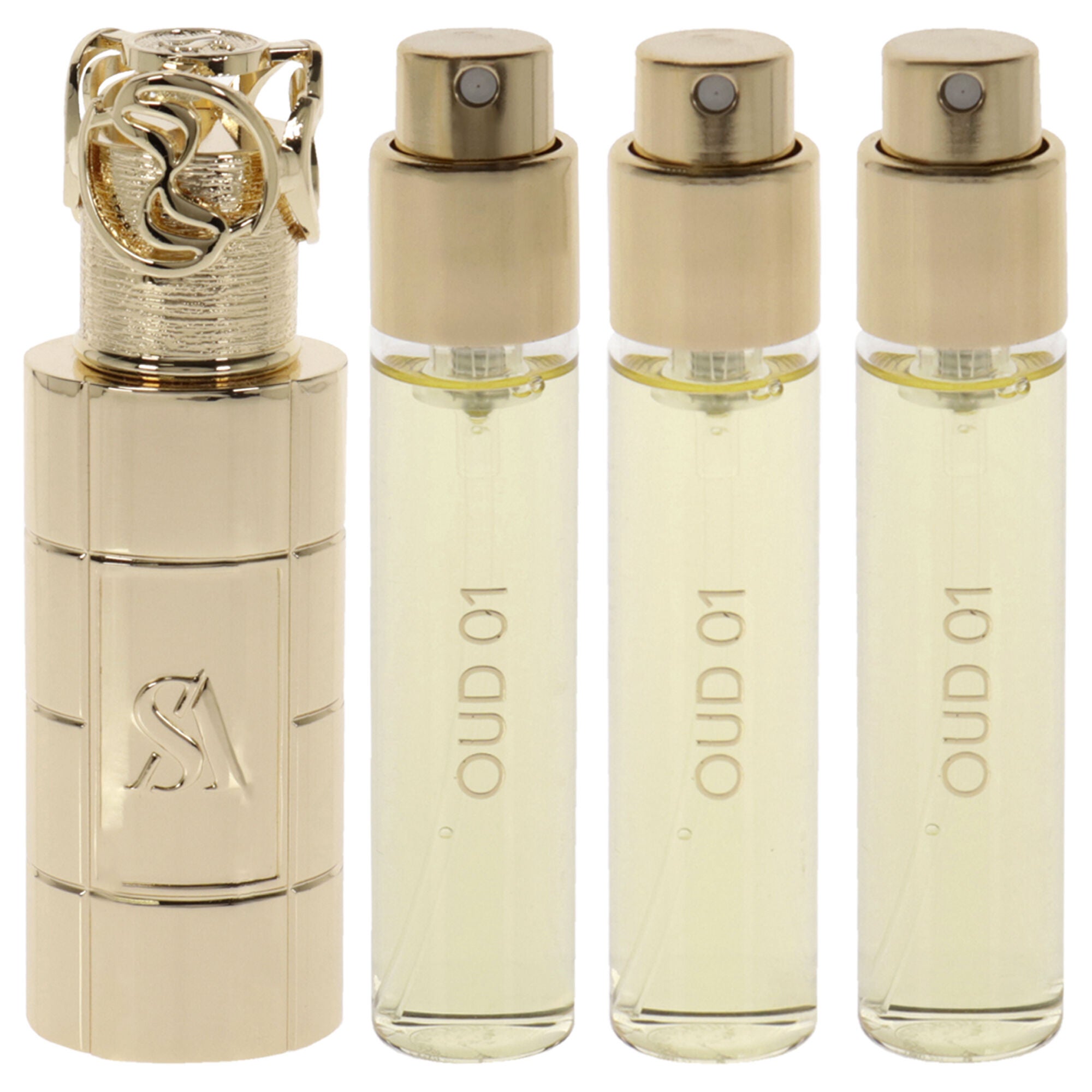 Oud 01 by Swiss Arabian for Unisex - 4 Pc Mini Gift Set 3 x 10ml Perfume Spray, 1 Metal Case, See Description, alternate image number 4