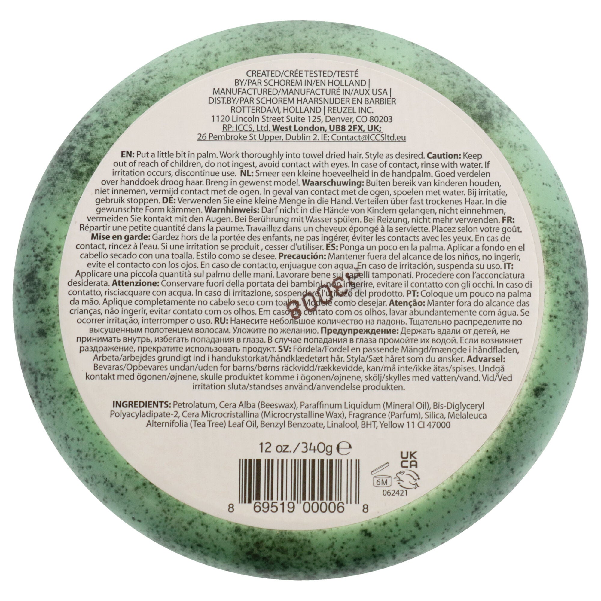 Green Grease Medium Hold Pomade by Reuzel for Men - 12 oz Pomade - Pack of 6, See Description, alternate image number 1